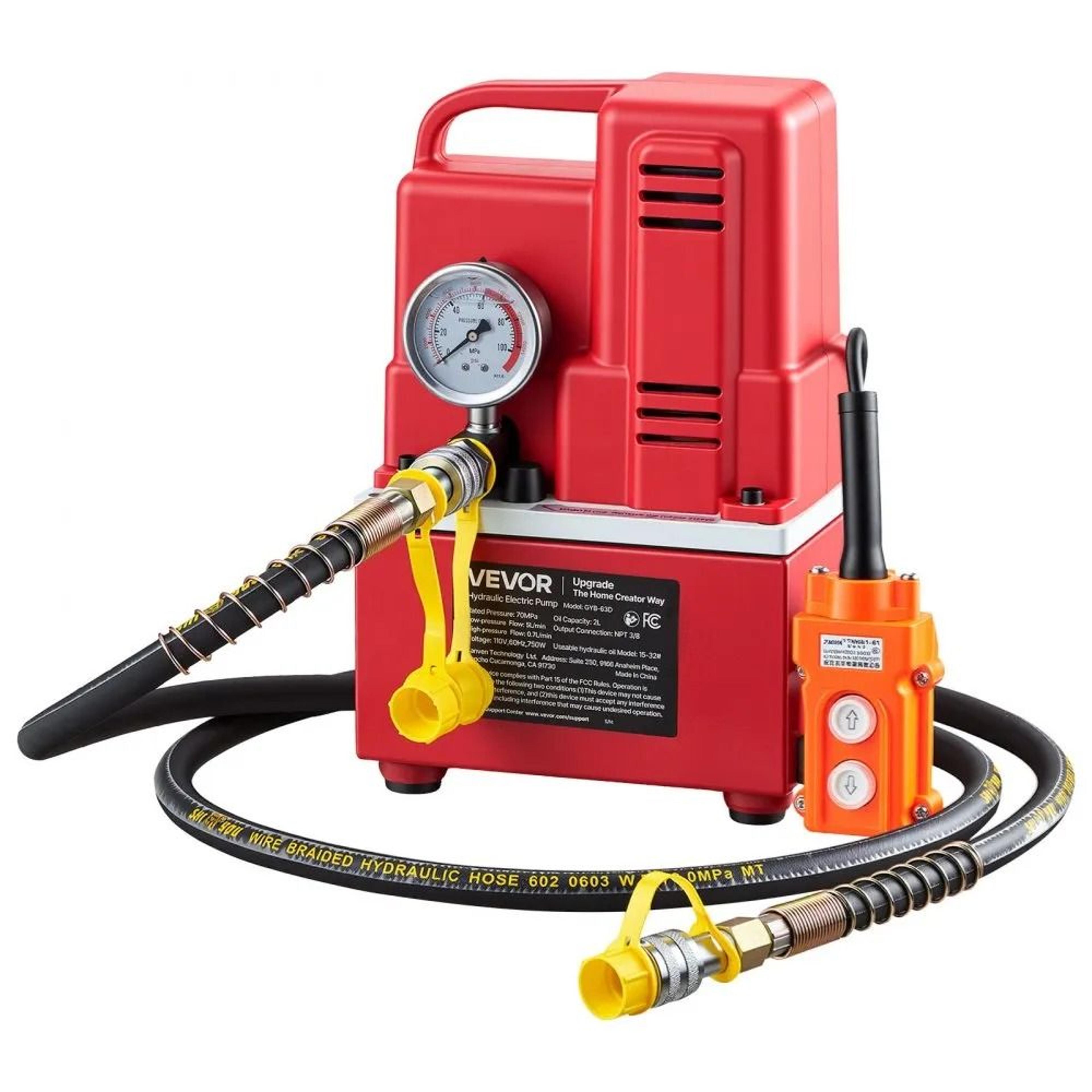 Electric Hydraulic Pump 10000 PSI 750W Single Acting Power Unit 8