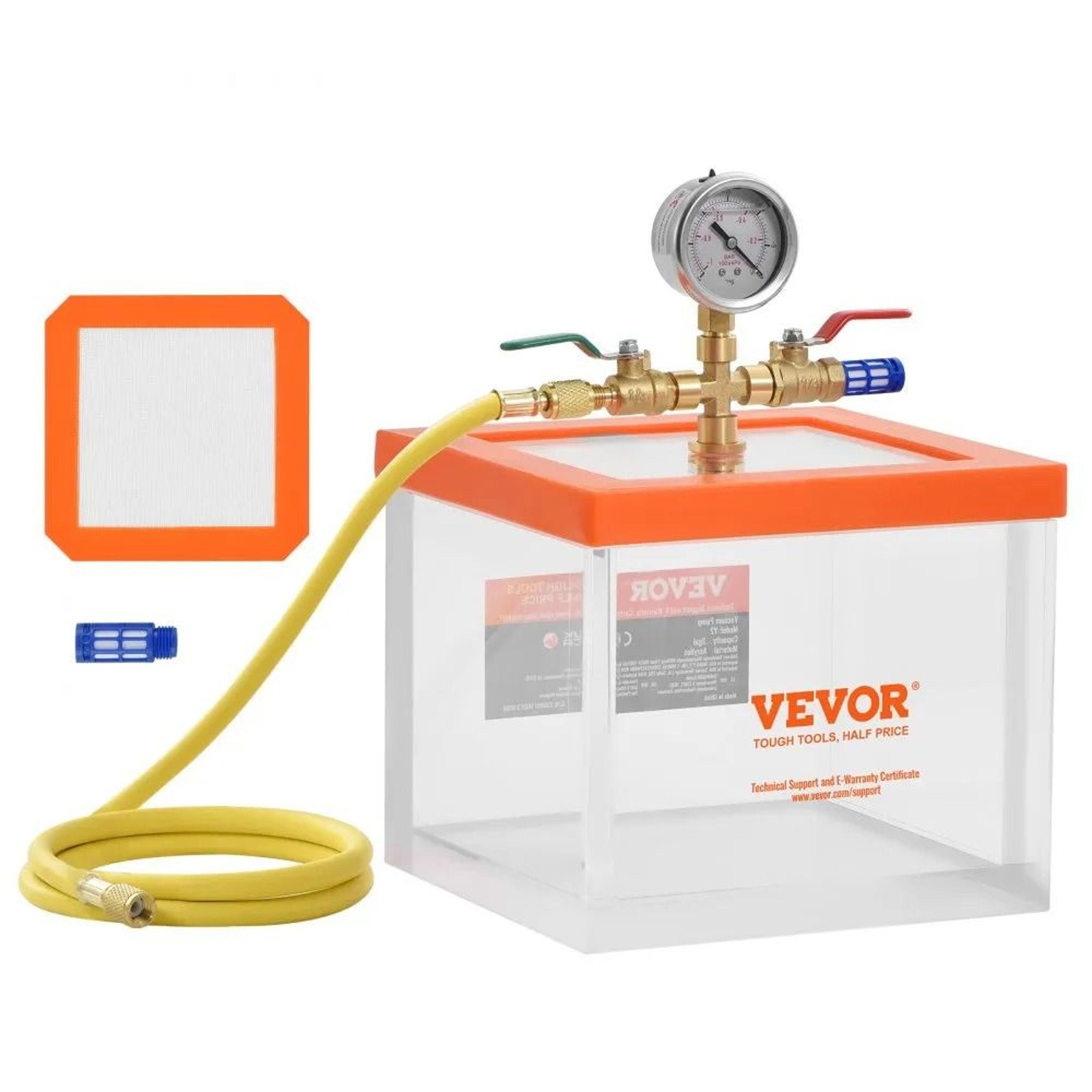 2 gallon acrylic vacuum chamber for resin degassing and bubble free crafts