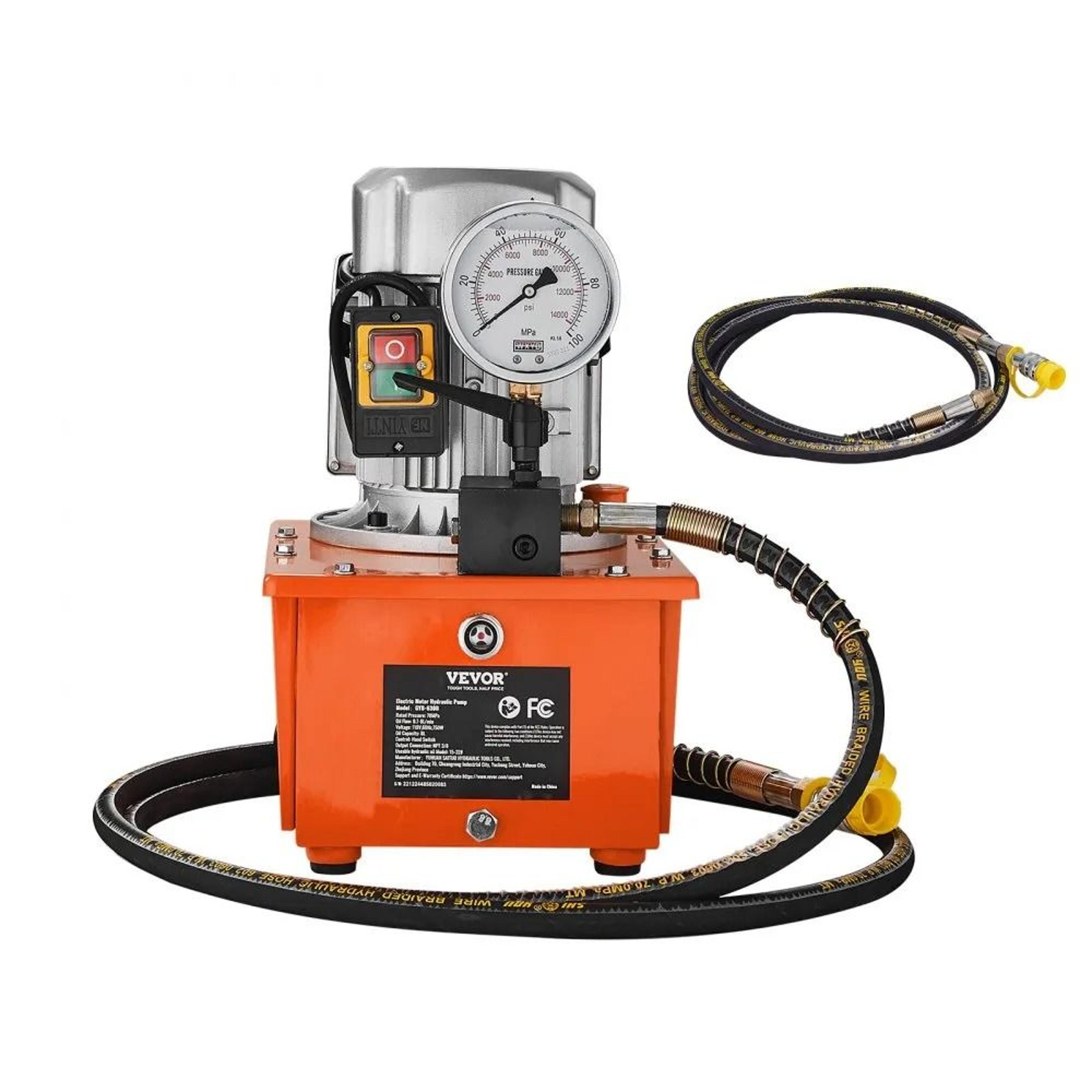Electric Hydraulic Pump 10000 PSI 750W 110V 8L Single Acting Power Unit 7