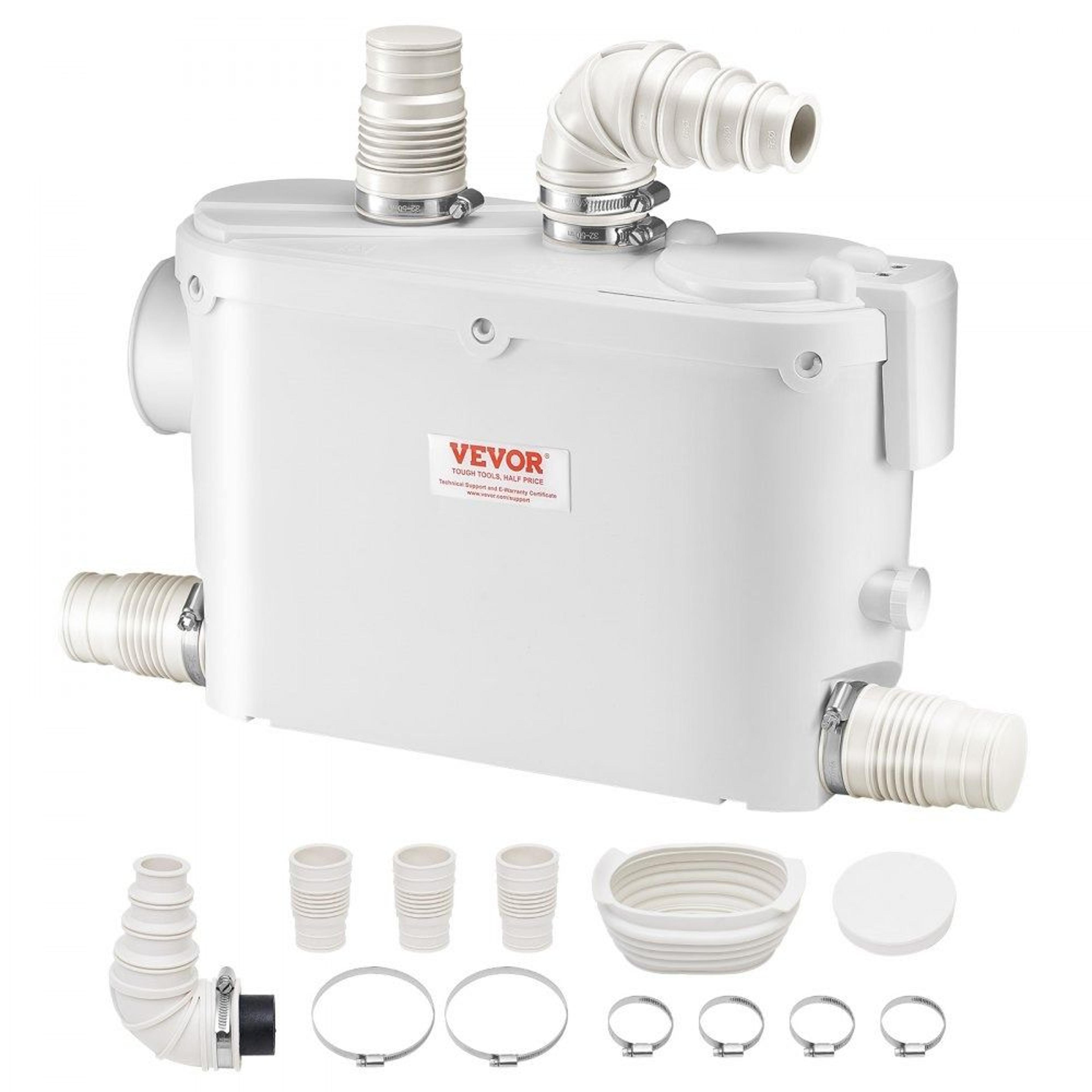 500w macerator pump 29 gpm wastewater disposal pump with 26 ft lift for toilet sink shower