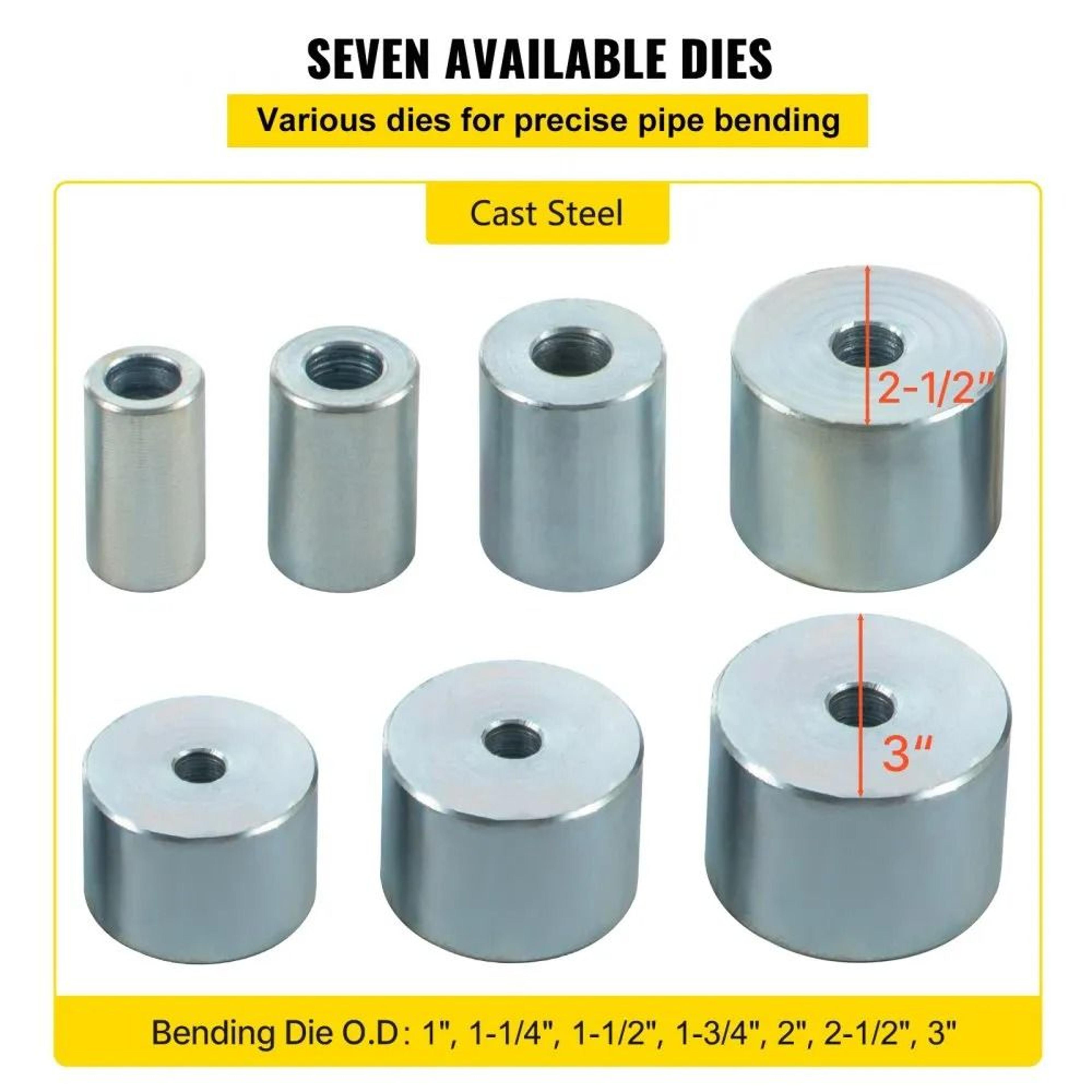 YP 9 Manual Metal Bender With 7 Dies Solid Round Square Bar Bending Tool 4
