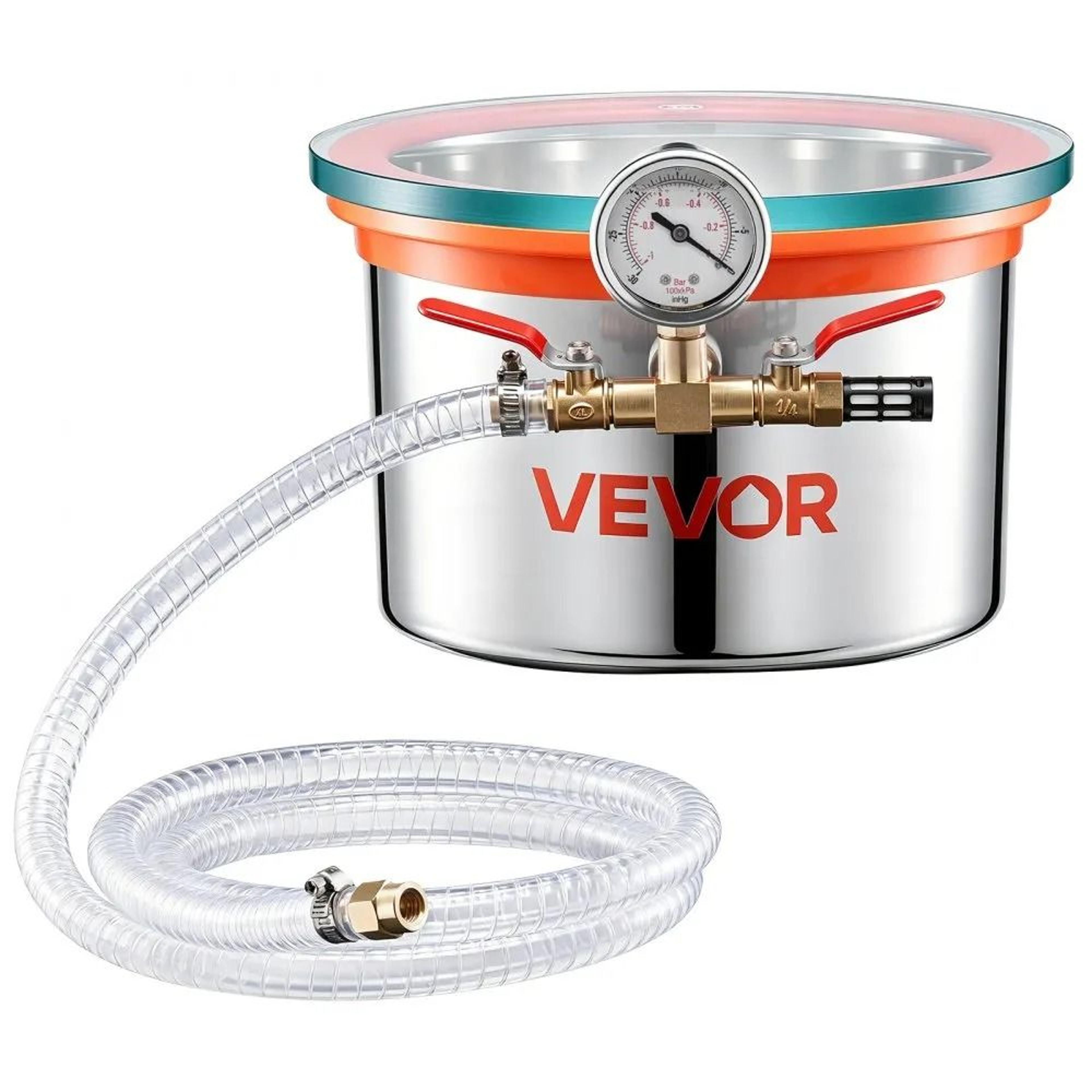1.5 gallon stainless steel vacuum chamber for resin casting and degassing