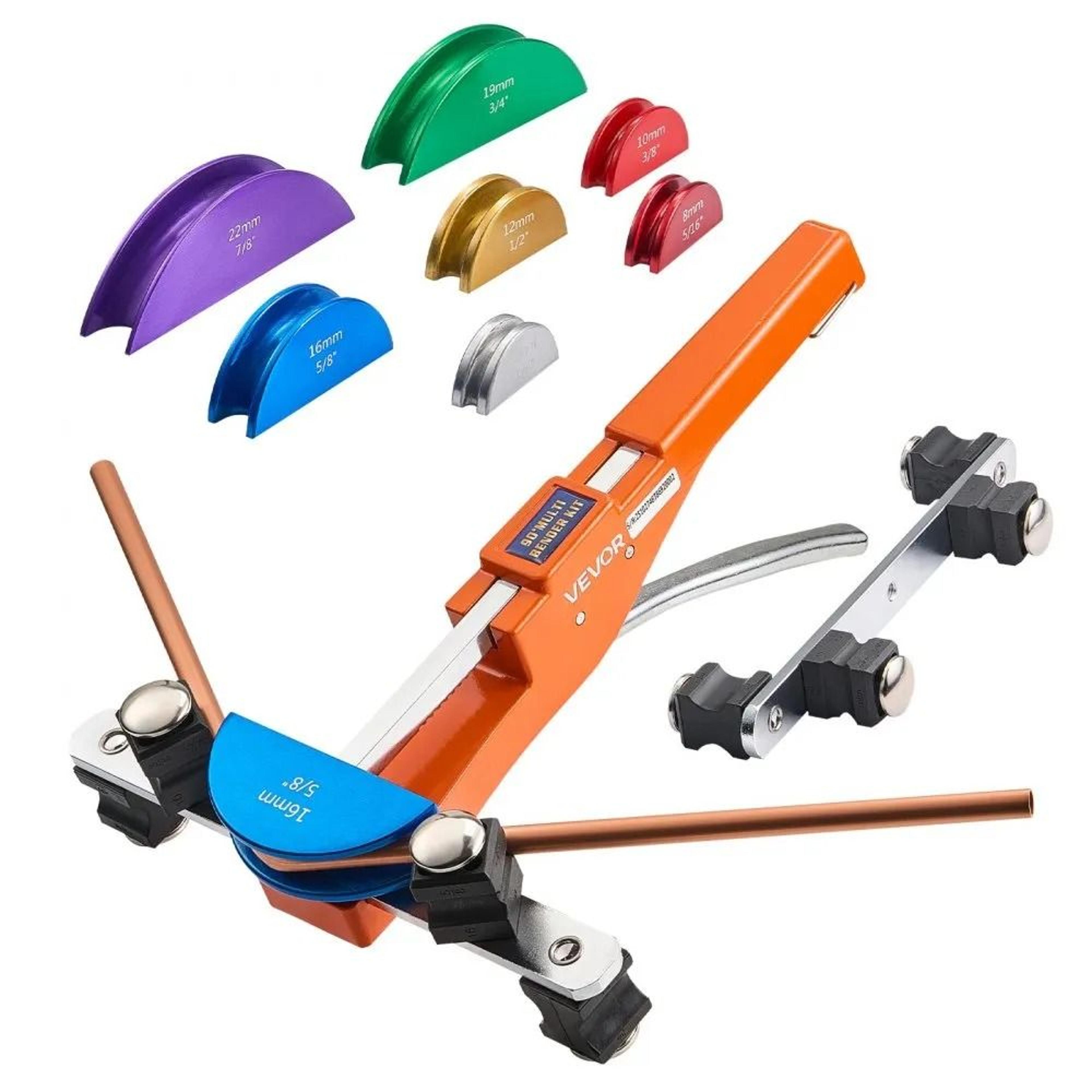 tubing bender kit 1/4 to 7/8 inch ratcheting tube pipe bender with aluminum dies for hvac copper tubes