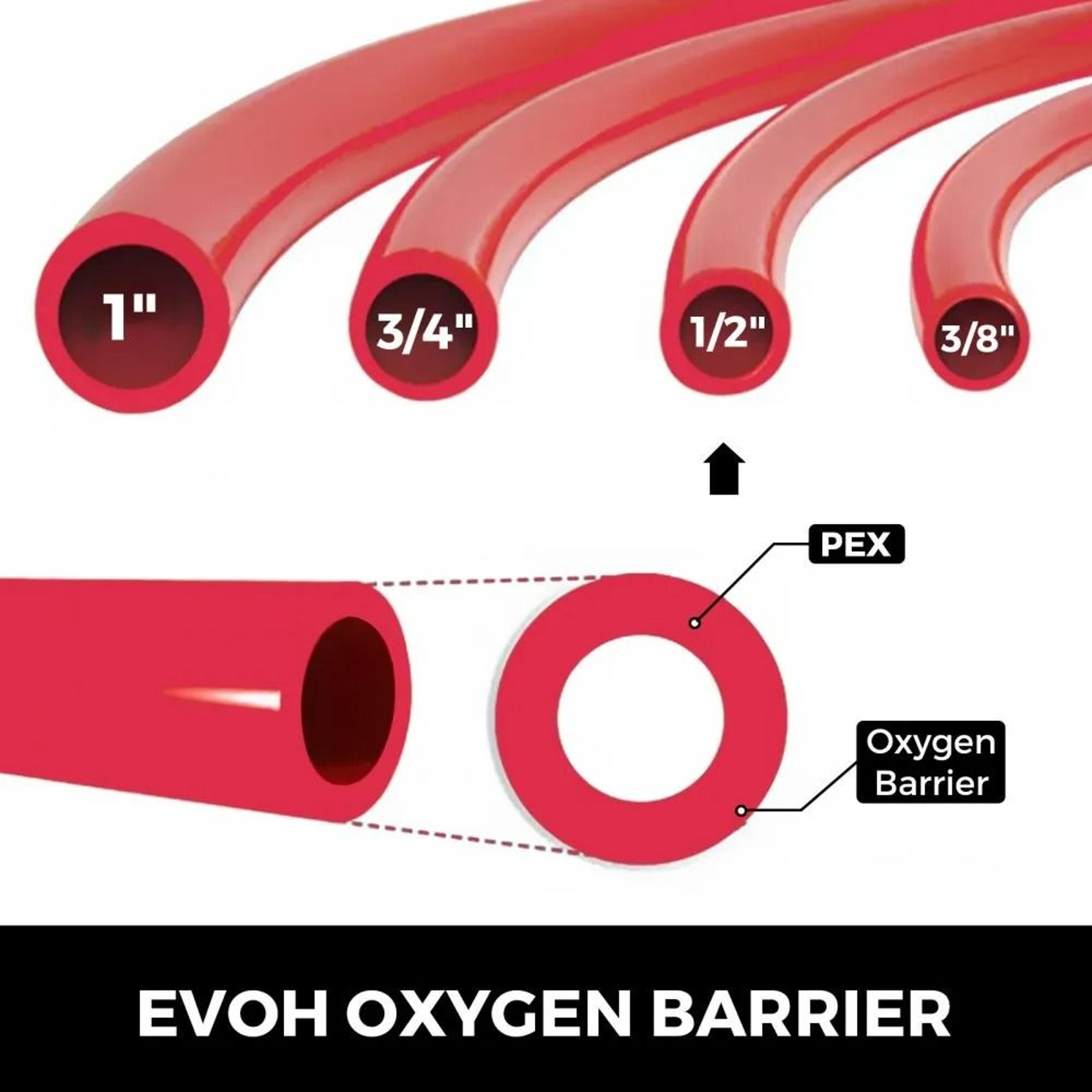 12 Inch 500ft Oxygen Barrier PEX Tubing EVOH PEX B Pipe For Radiant Floor Heating And Hydronic Syst 1
