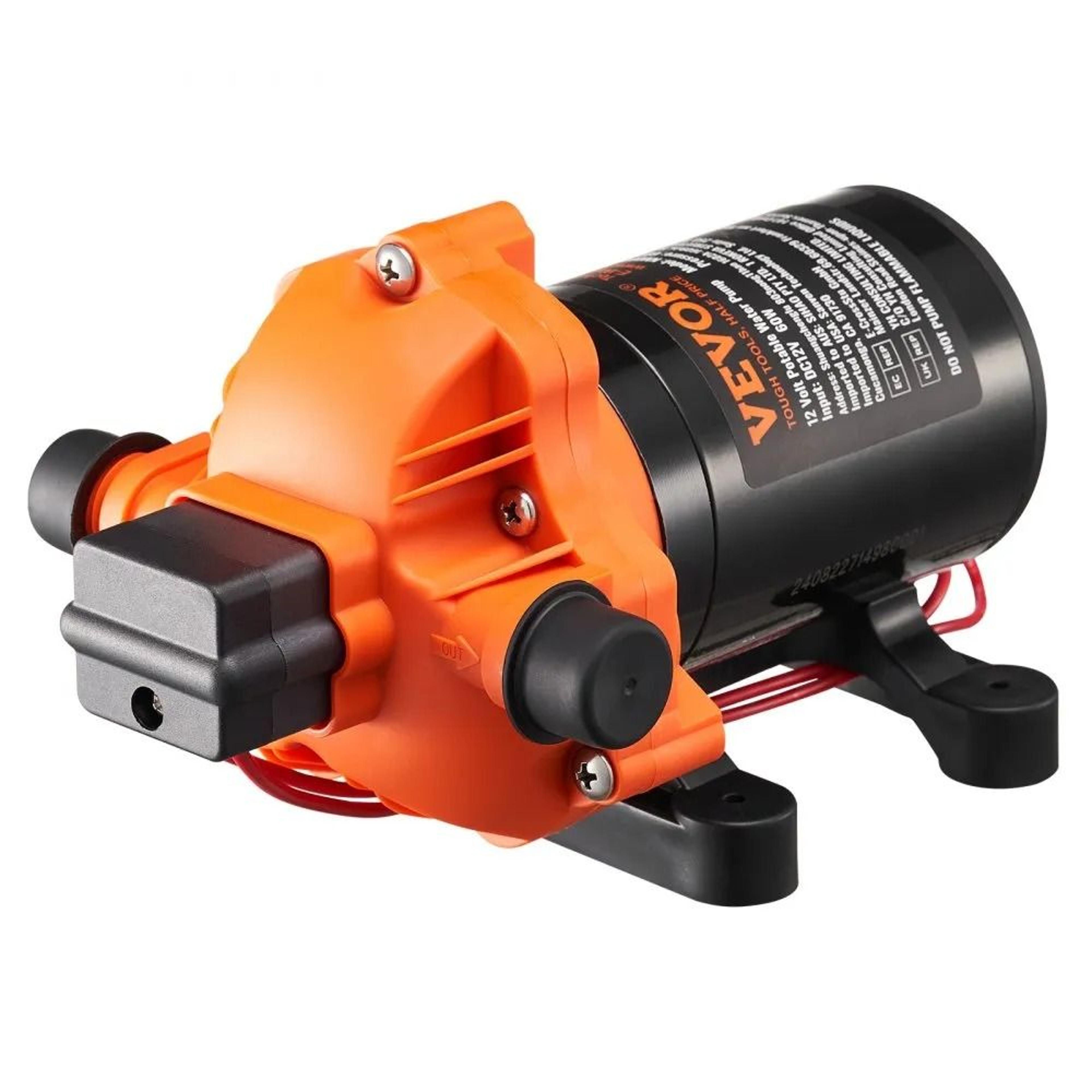 12v diaphragm water pump 1.8 gpm high pressure rv marine pump