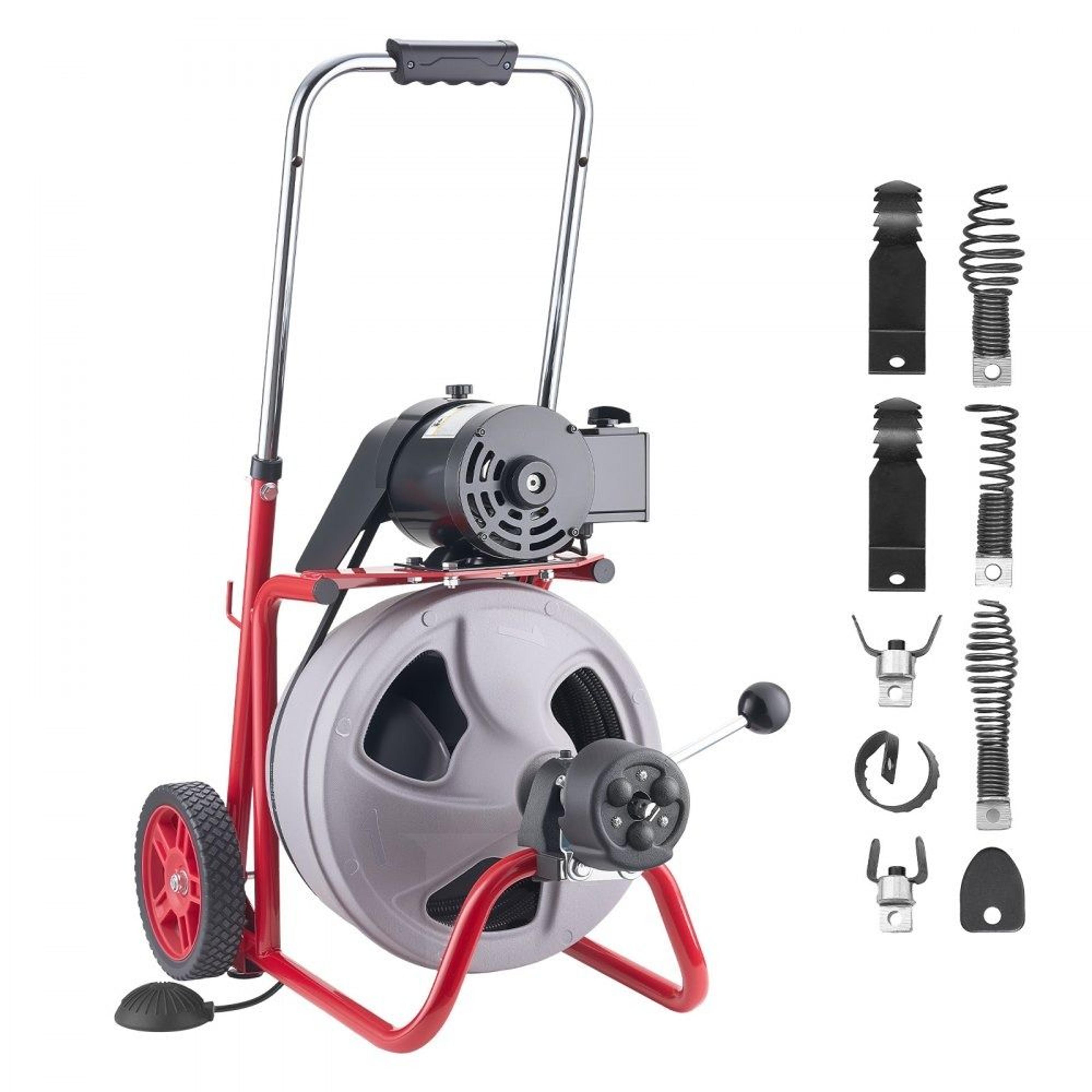 drain cleaner machine auto feed sewer snake auger with 8 cutters