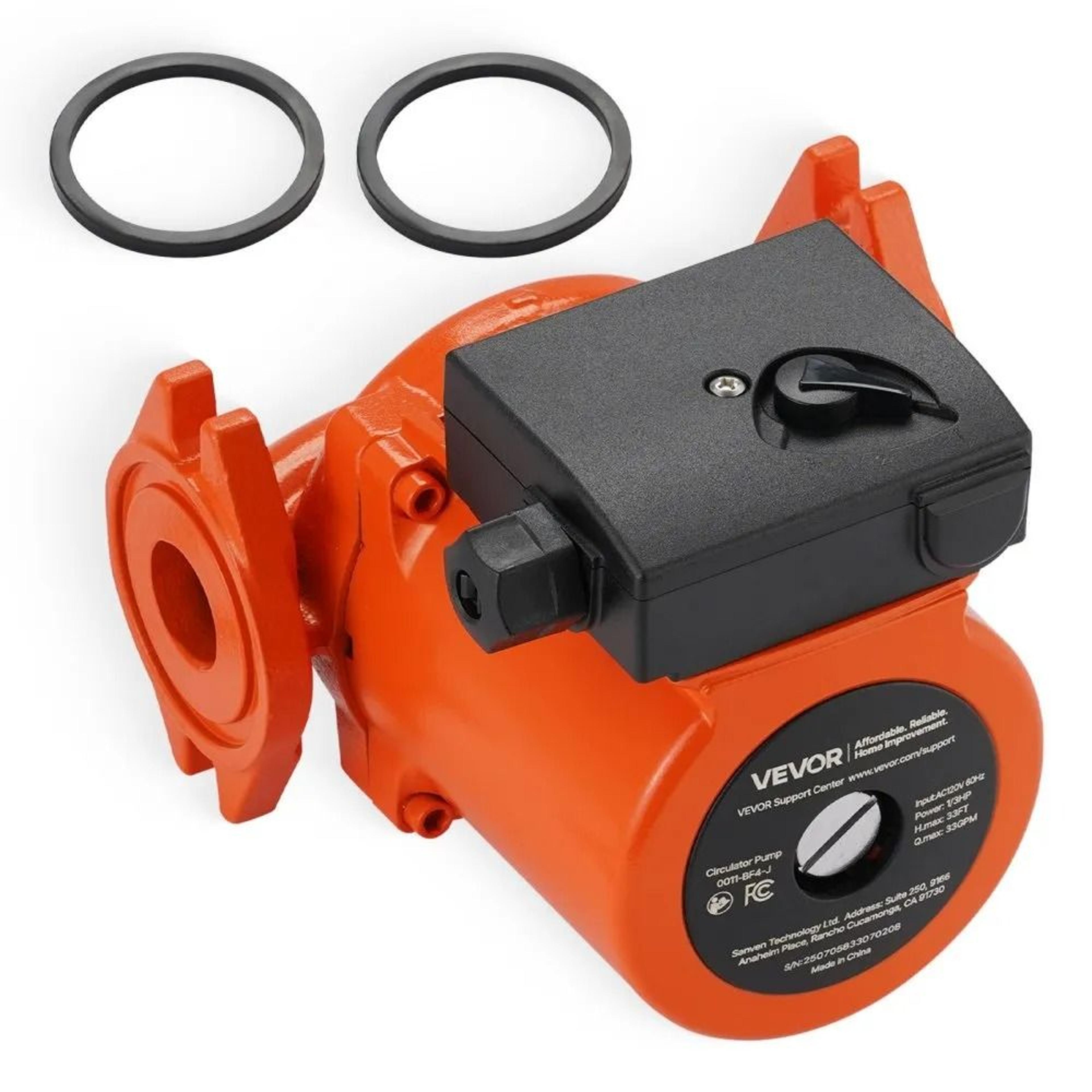 0011 bf4 j cast iron circulator pump 33 gpm hot water recirculating pump with 3 speed control
