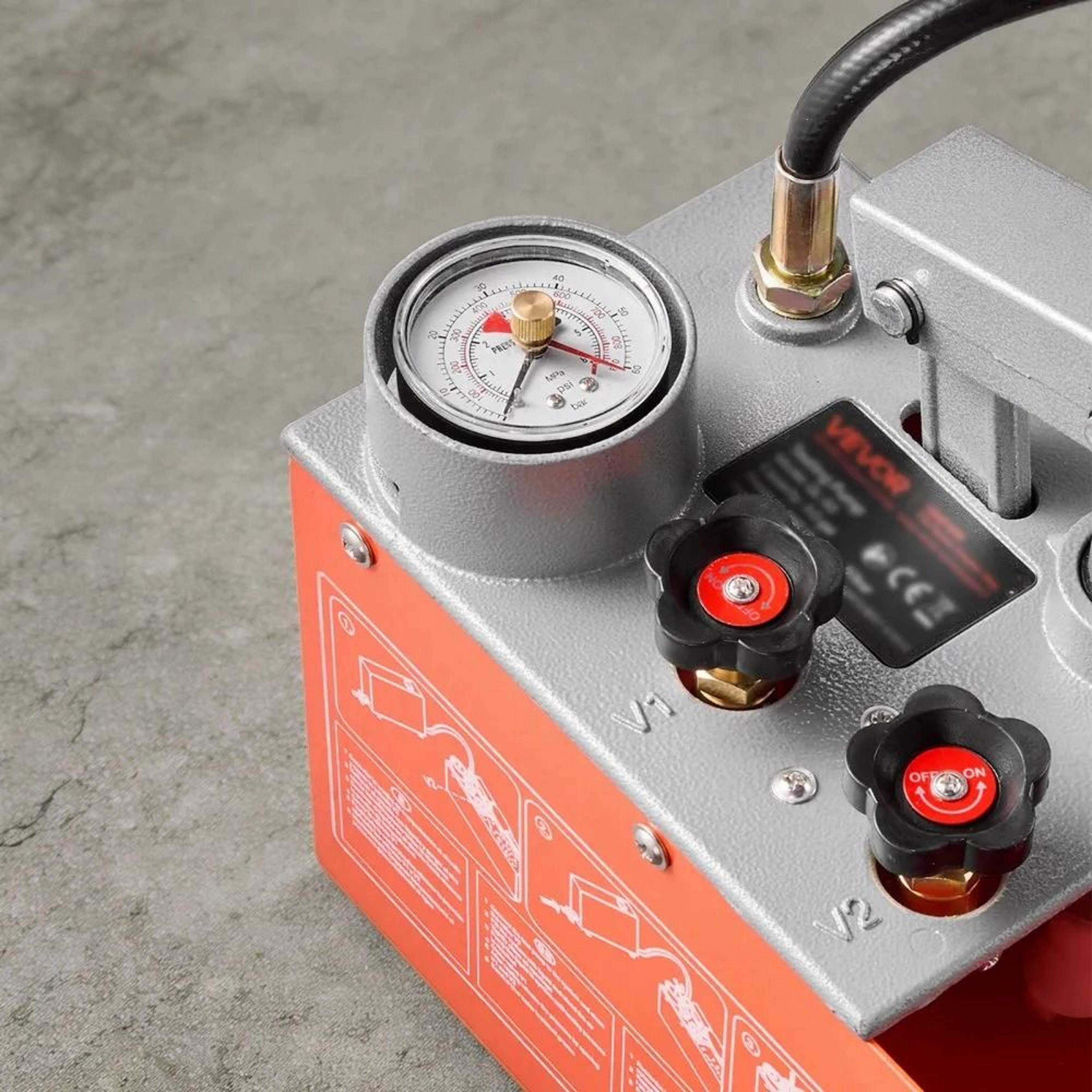 Hydrostatic Test Pump 3 Gallon Manual Water Pressure Tester With Dual Valve Gauge 50 Bar 6