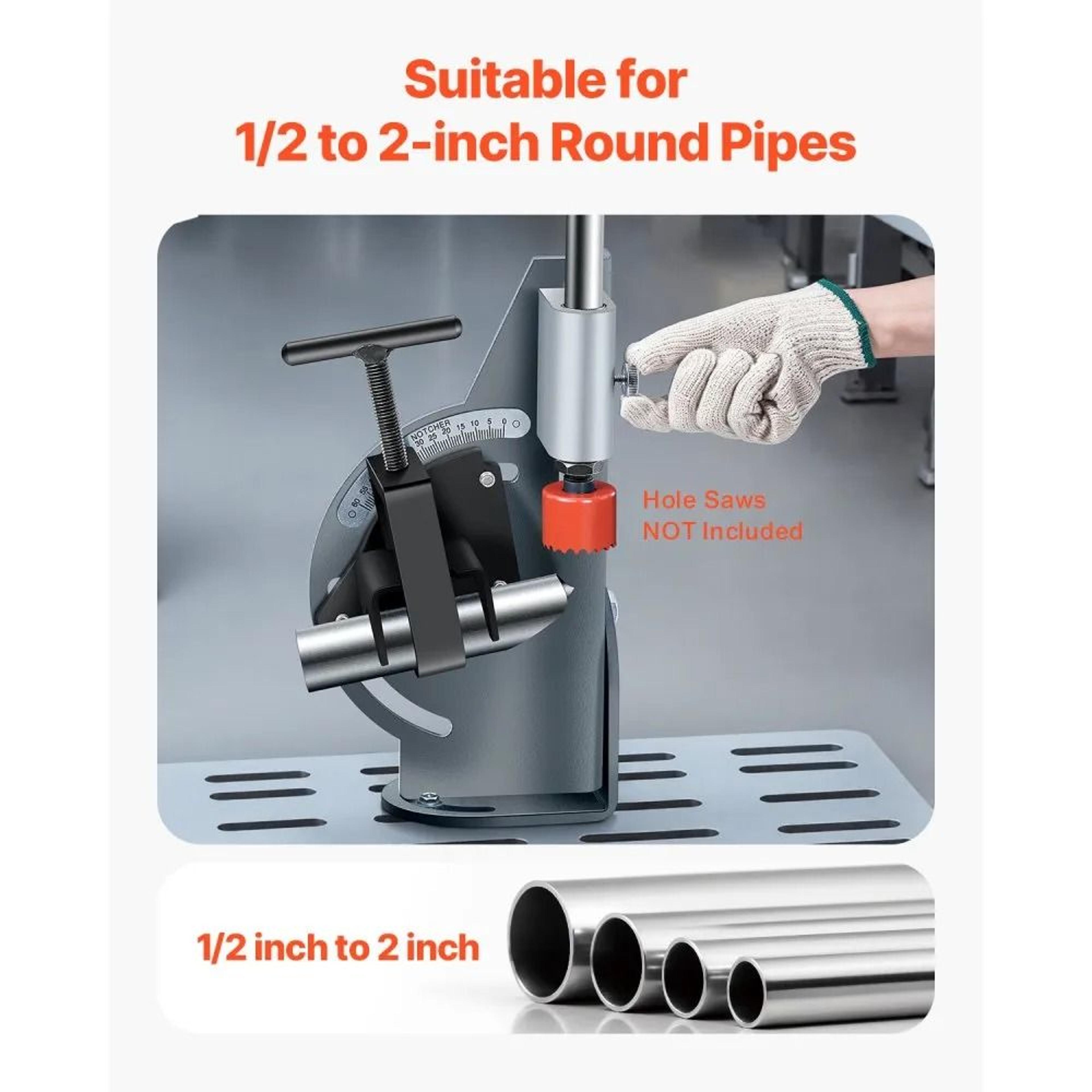Pipe Notcher Tool 12 To 2 Inch Adjustable Tube Notcher For Metal Fabrication 2