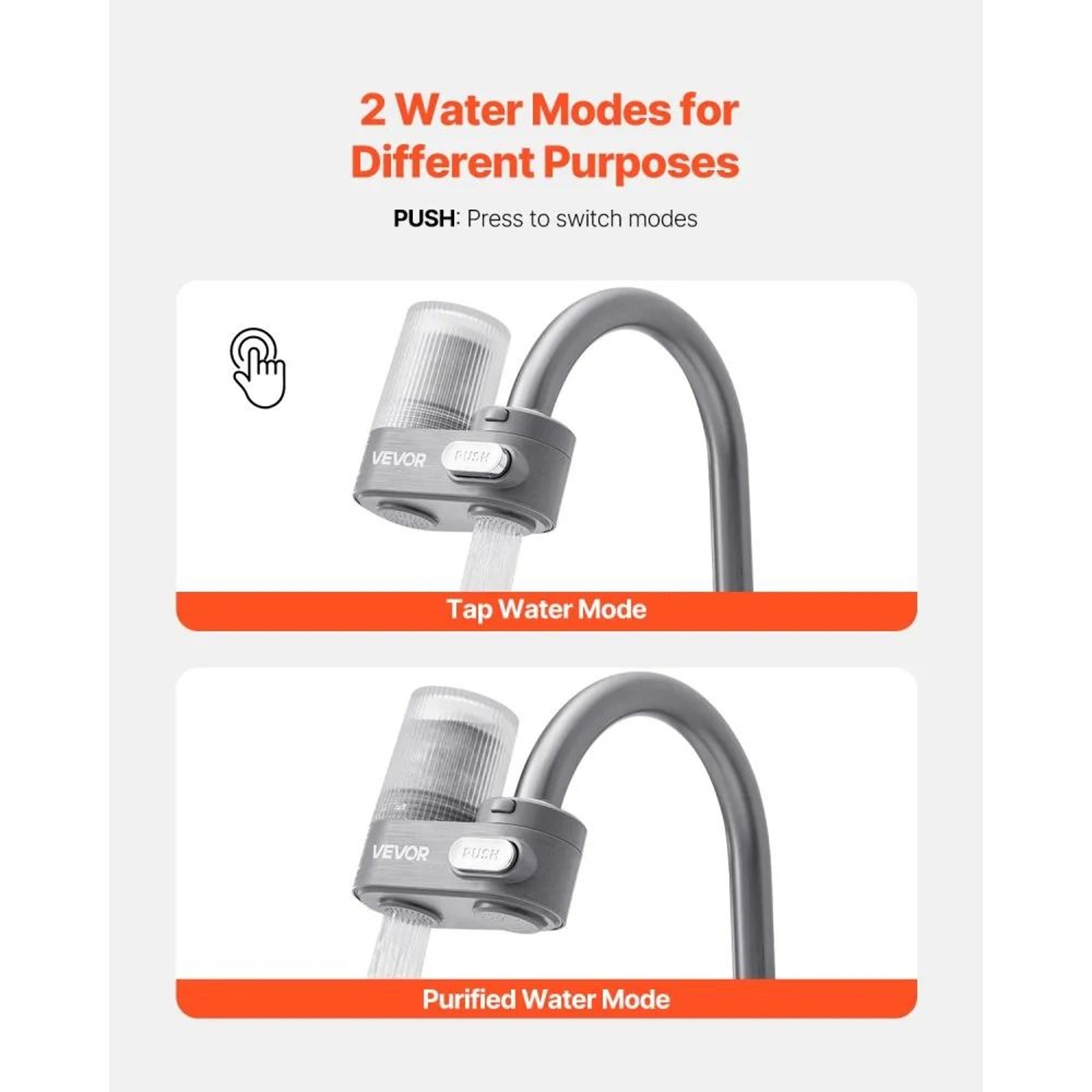 Faucet Mount Water Filter With Carbon Fiber Purification For Clean Kitchen Sink Water 2
