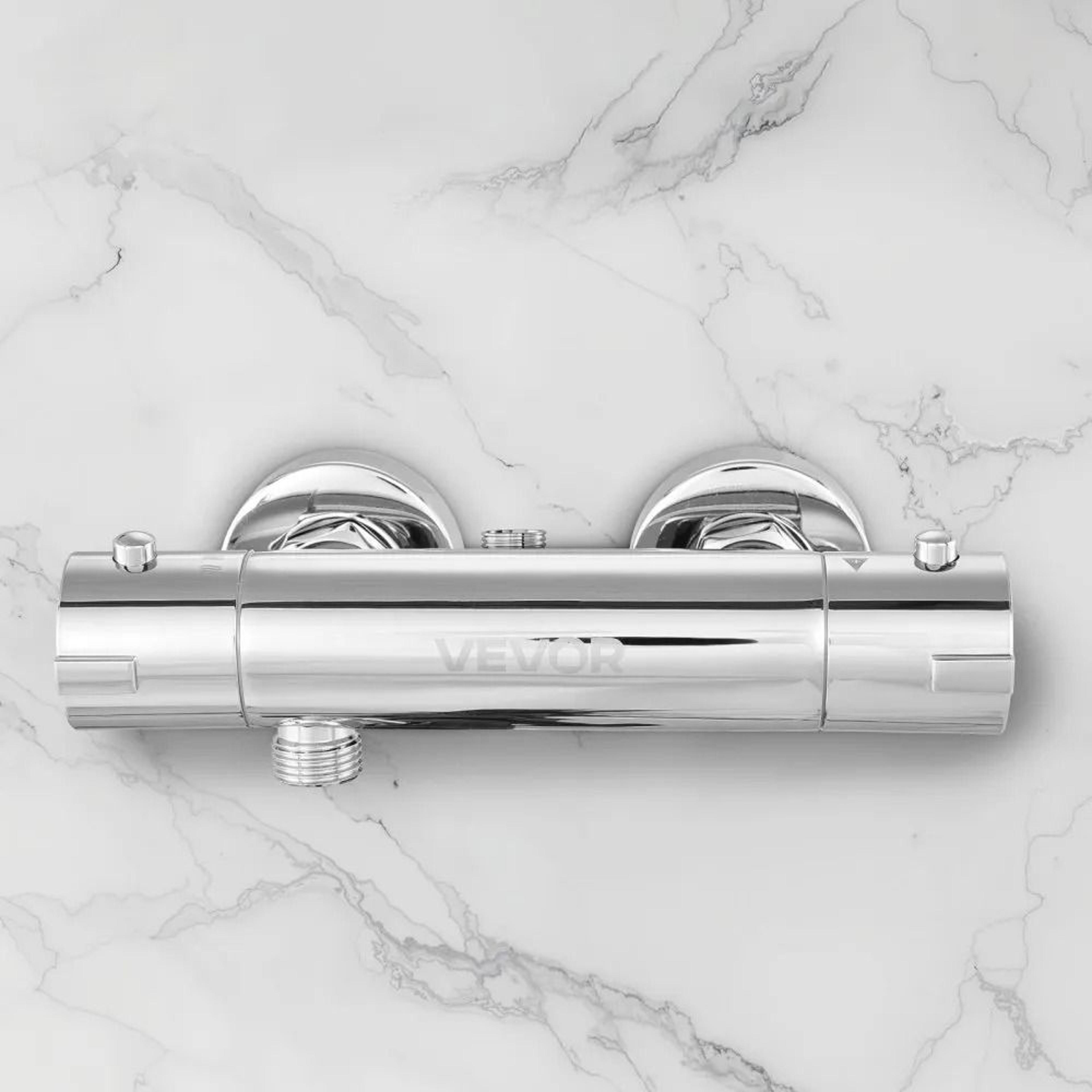 Thermostatic Shower Faucet Valve With Secure Lock And Leak Proof Chrome Finish 5