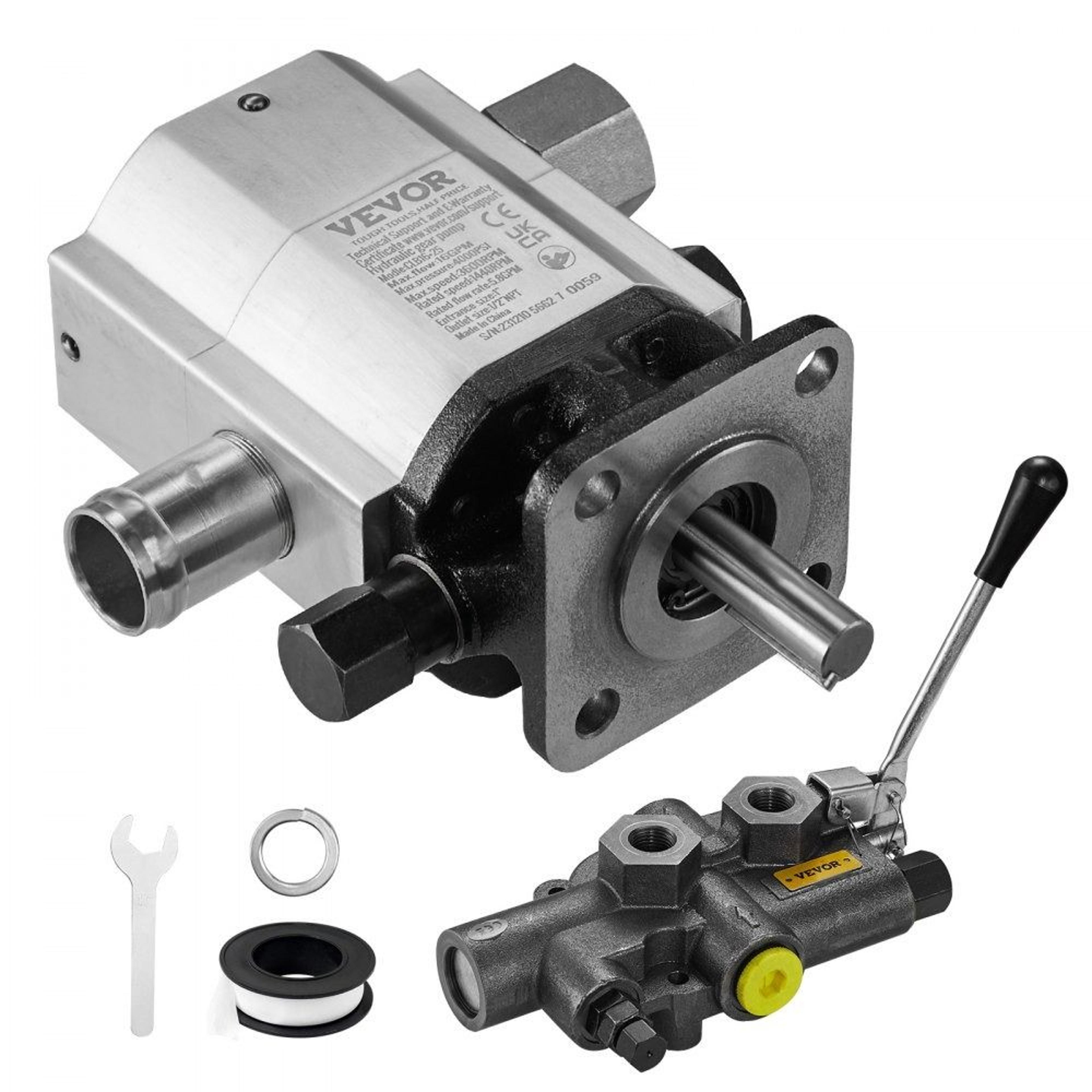 16 gpm hydraulic log splitter pump kit 2 stage 4000 psi gear pump with valve