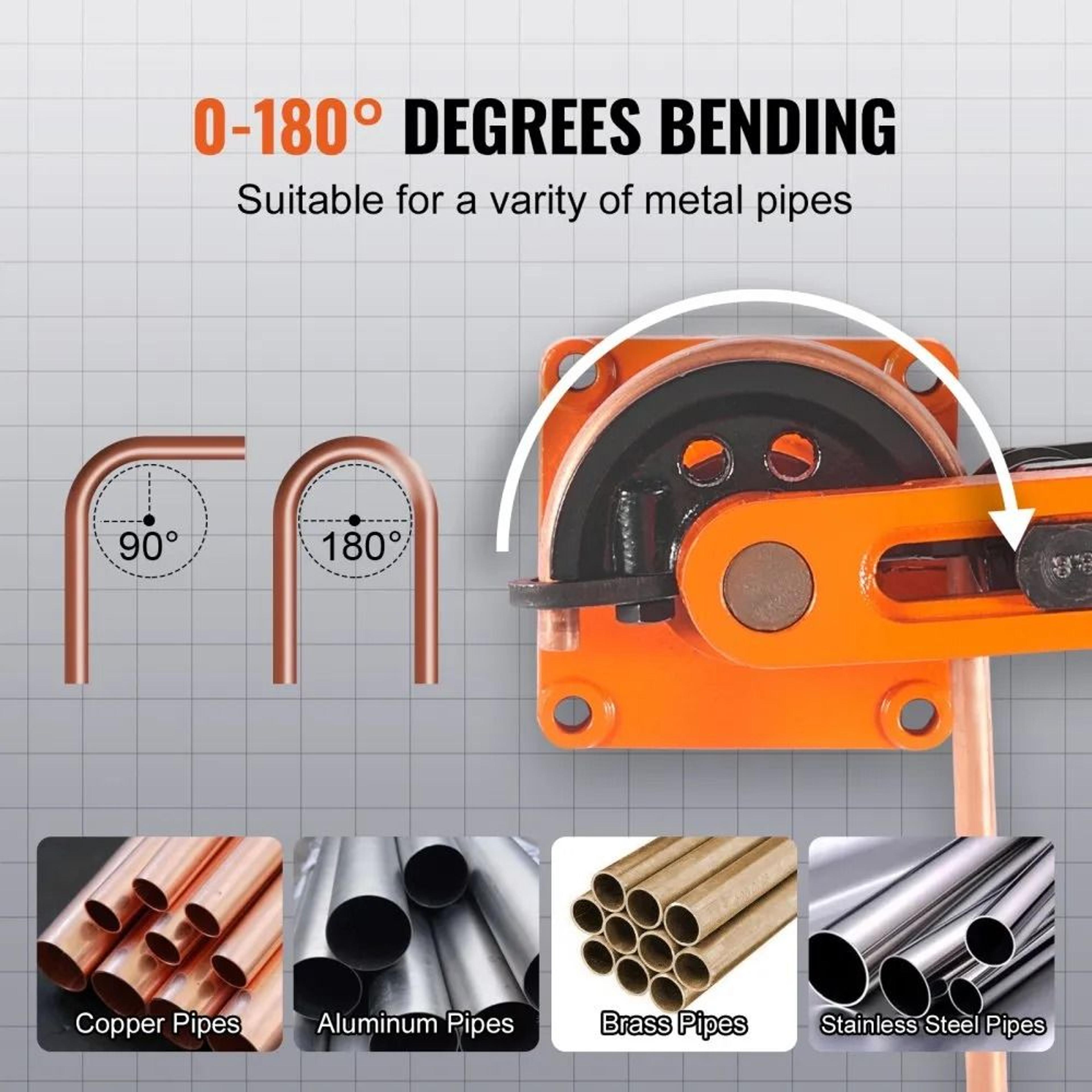 Manual Pipe Tube Bender 38 To 1 Inch With 7 Dies For HVAC And Metal Tubes 2
