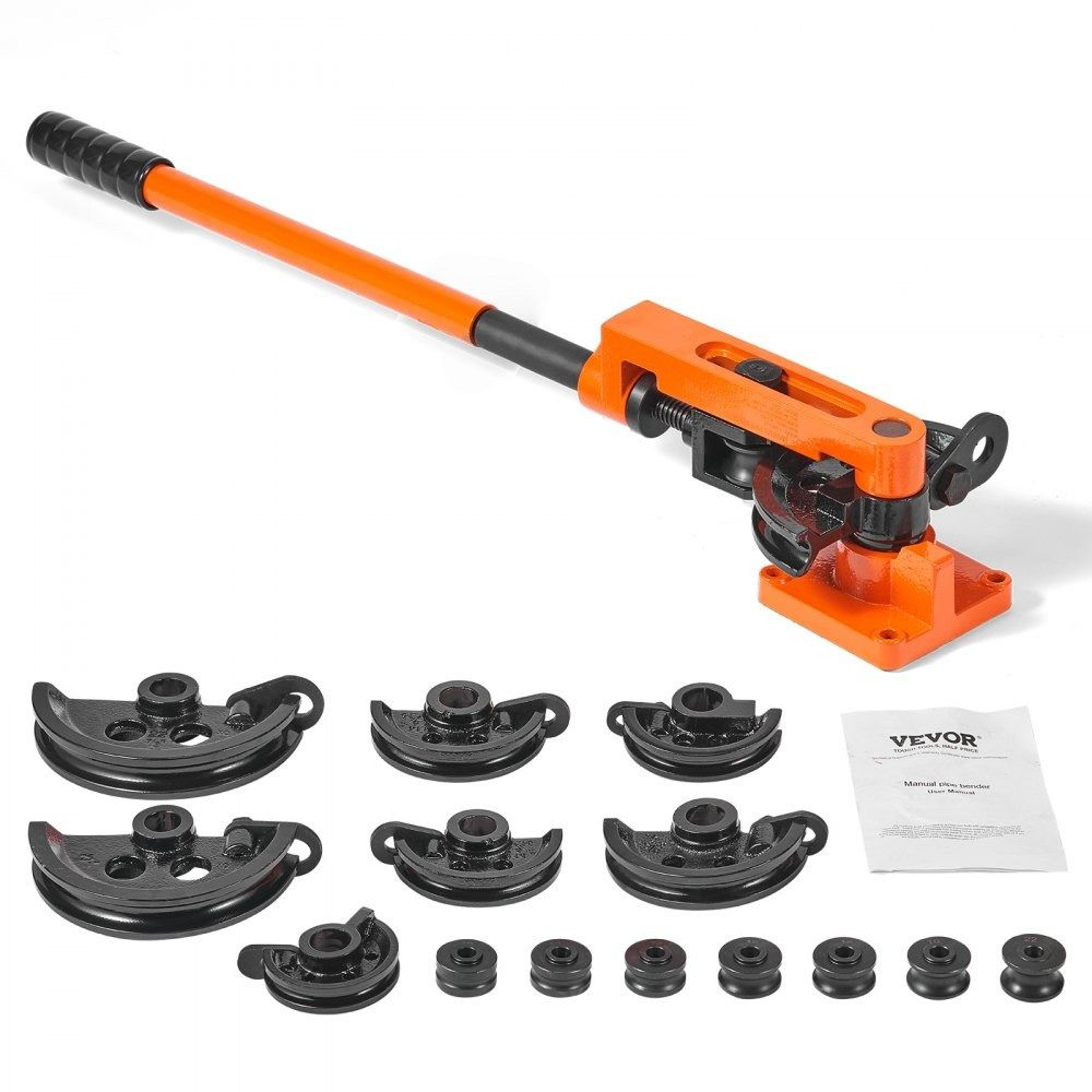 manual pipe tube bender 3/8 to 1 inch with 7 dies for hvac and metal tubes