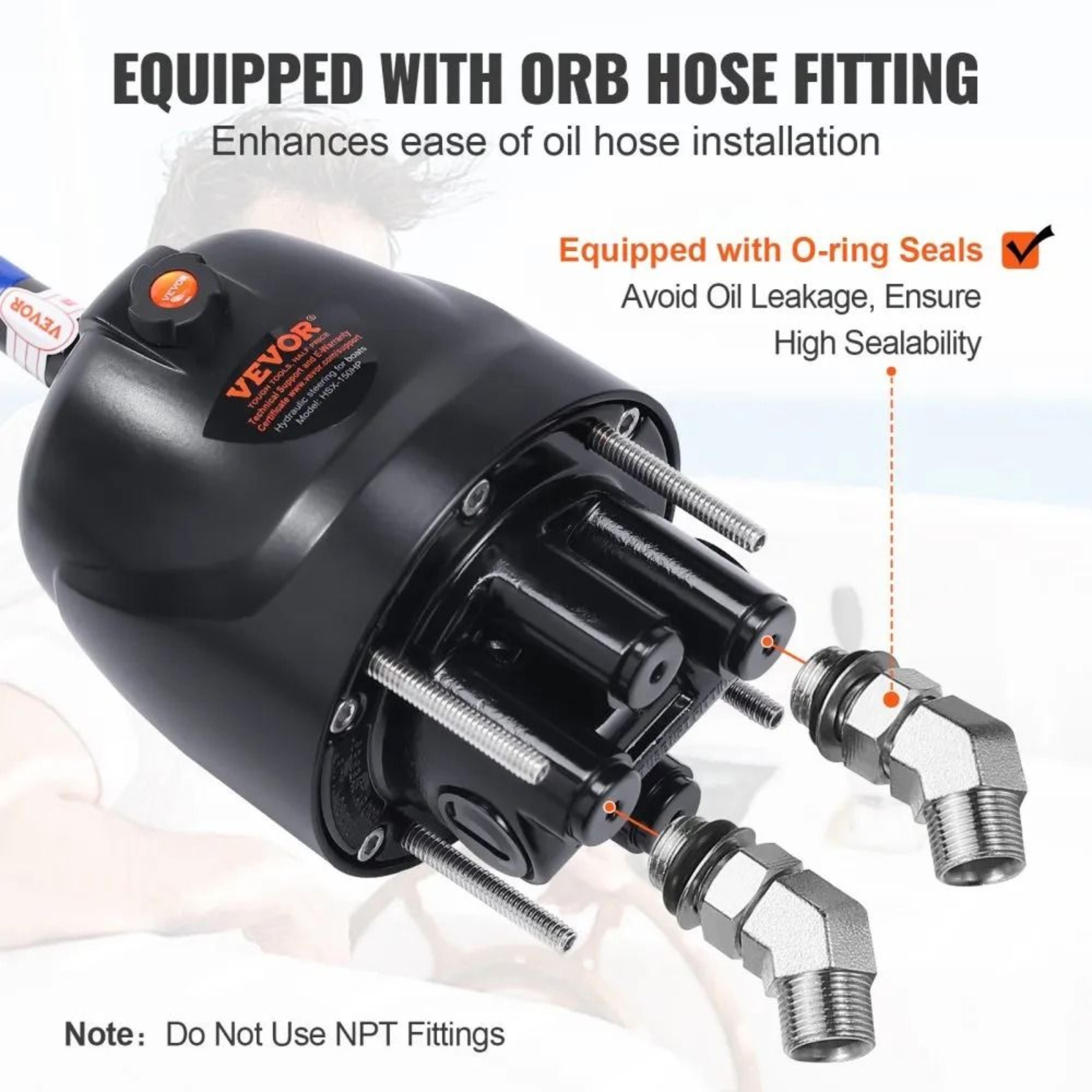 150HP Hydraulic Outboard Steering Pump With Stainless Steel ORB Fittings 3