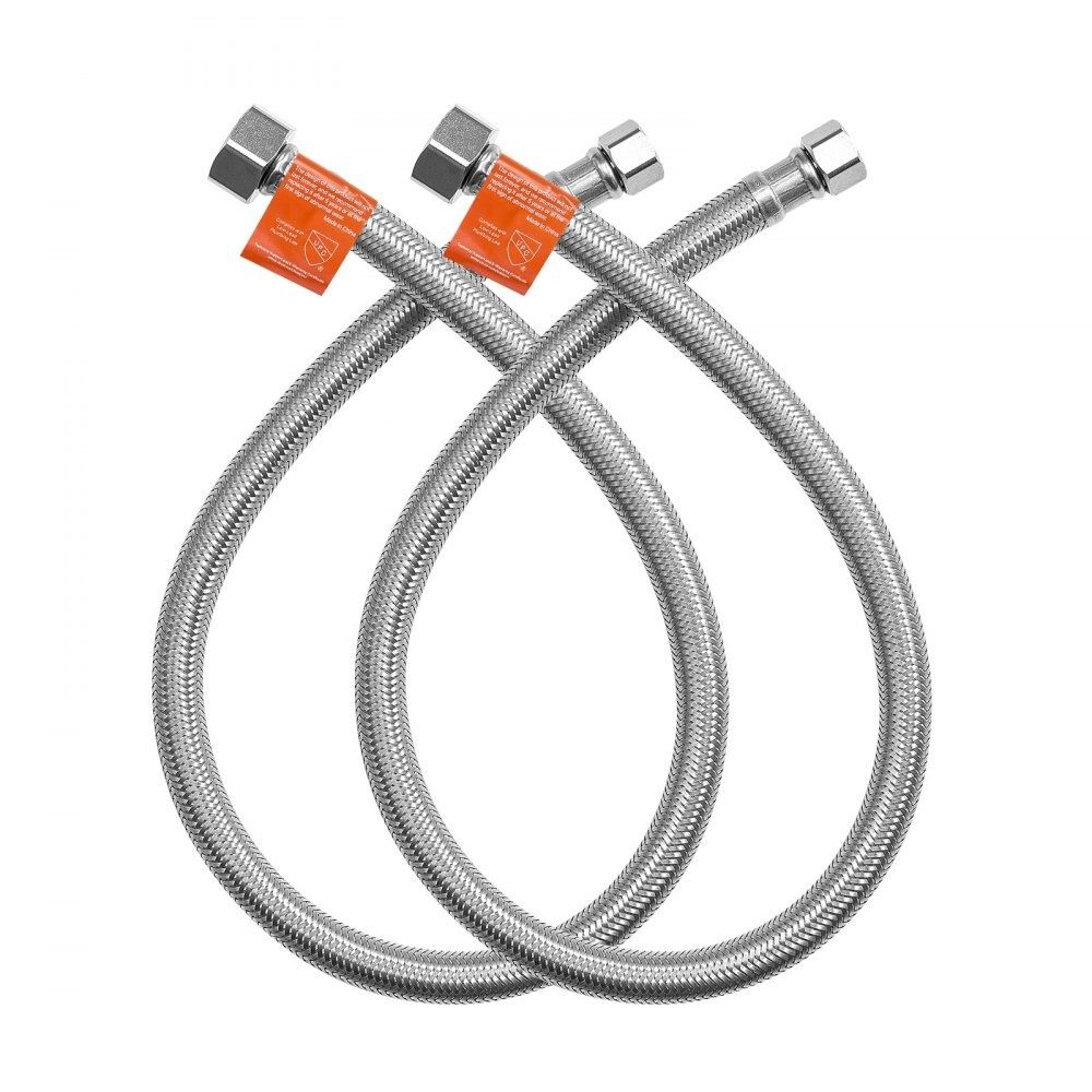 24 inch braided stainless steel faucet supply line connector 2 pack