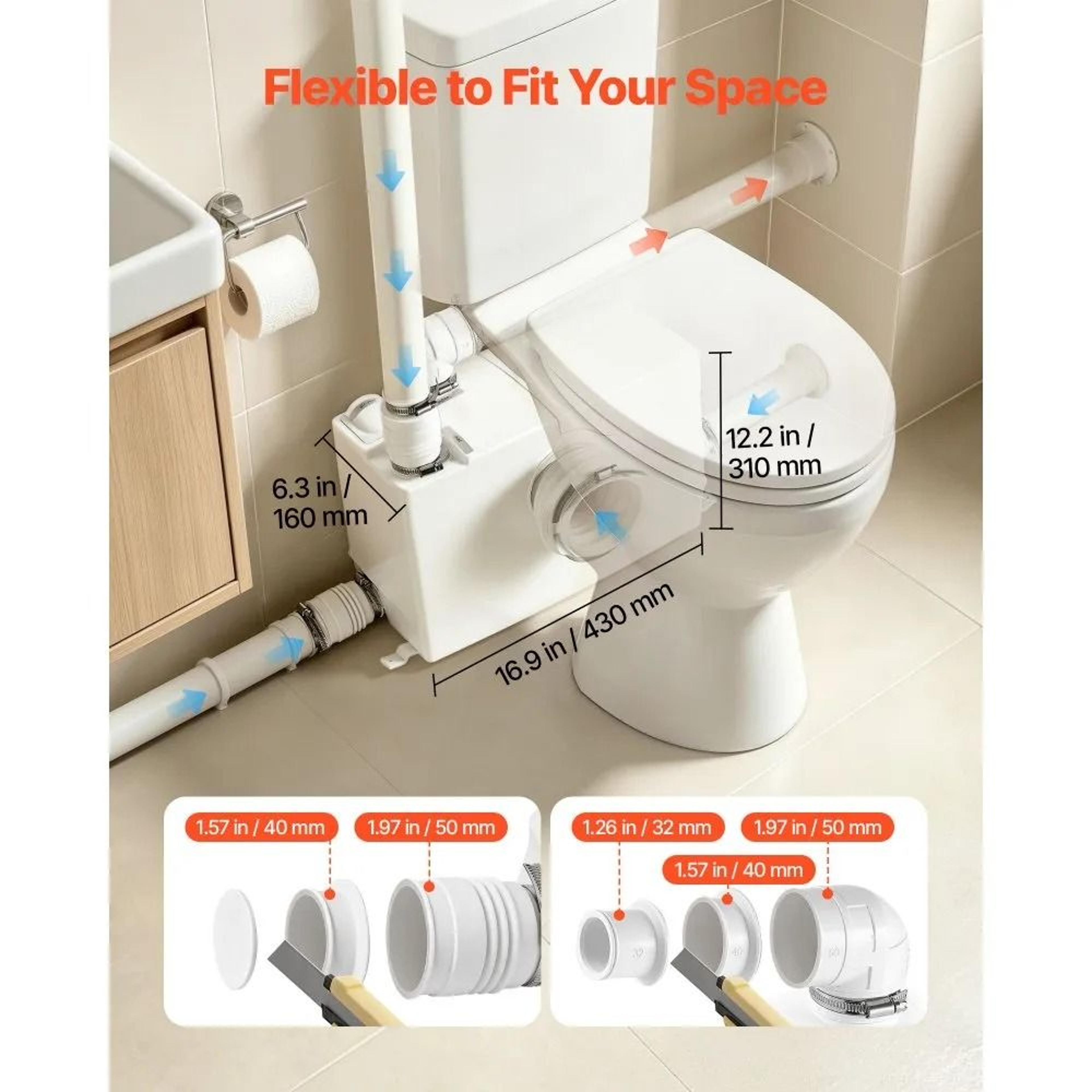 800W Macerator Pump 12000Lh Upflush Sewage Pump For Basement Toilets 1