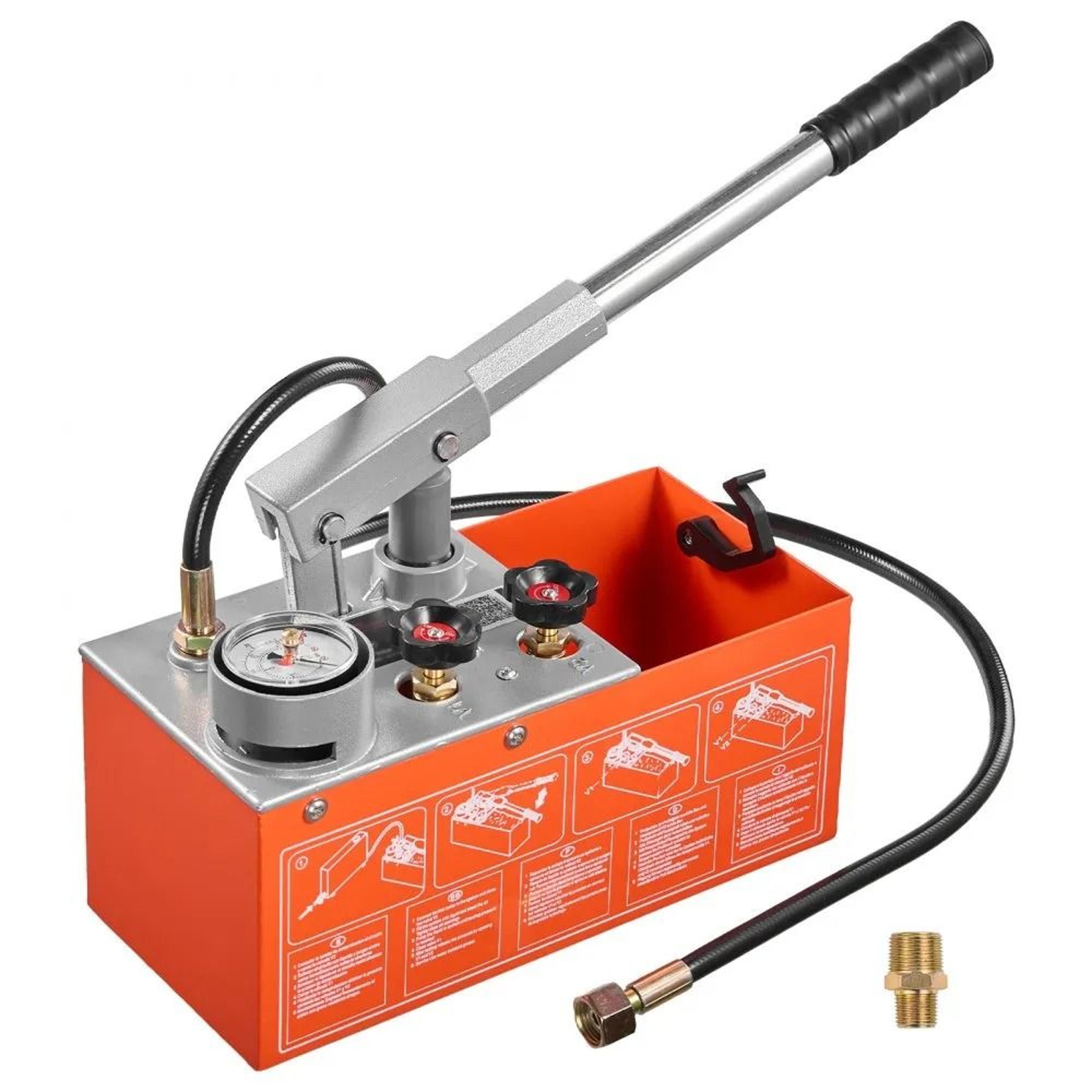 hydrostatic test pump 30 bar manual water pressure tester with gauge
