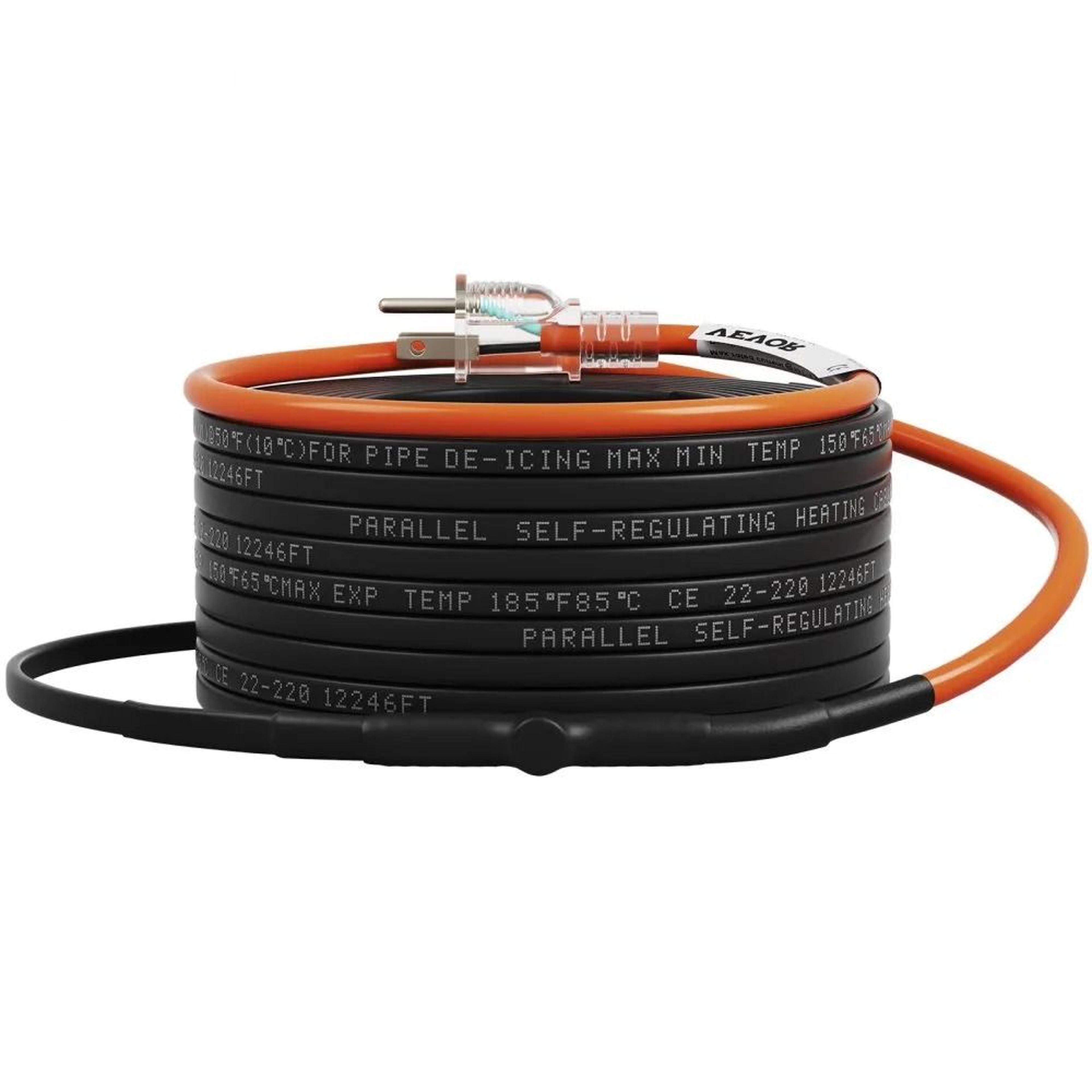 120ft self regulating pipe heating cable 5w/ft with thermostat