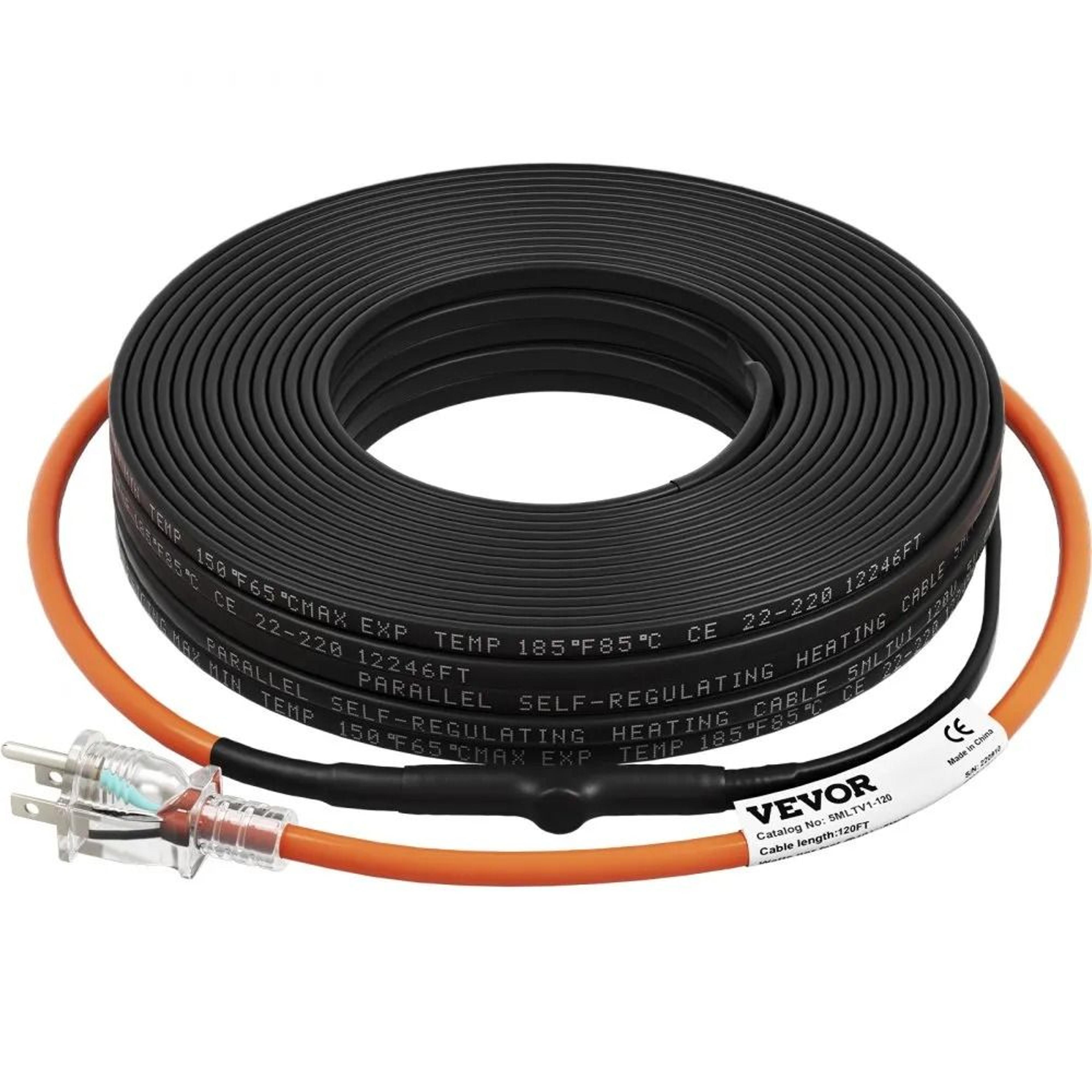 120ft Self Regulating Pipe Heating Cable 5Wft With Thermostat 8