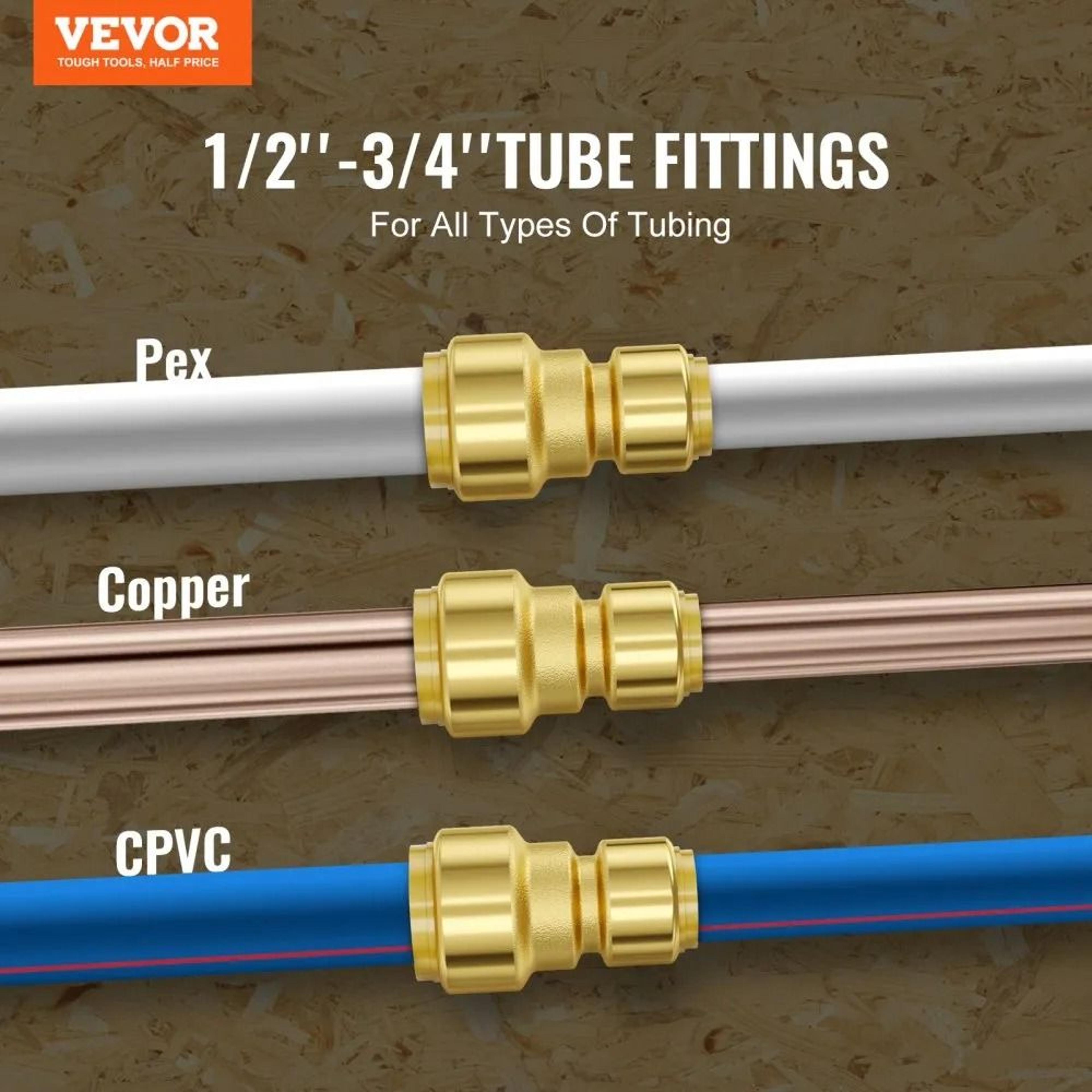 Brass Push Fit Pipe Fittings 12PCS 12 34 Inch Plumbing Connectors 5