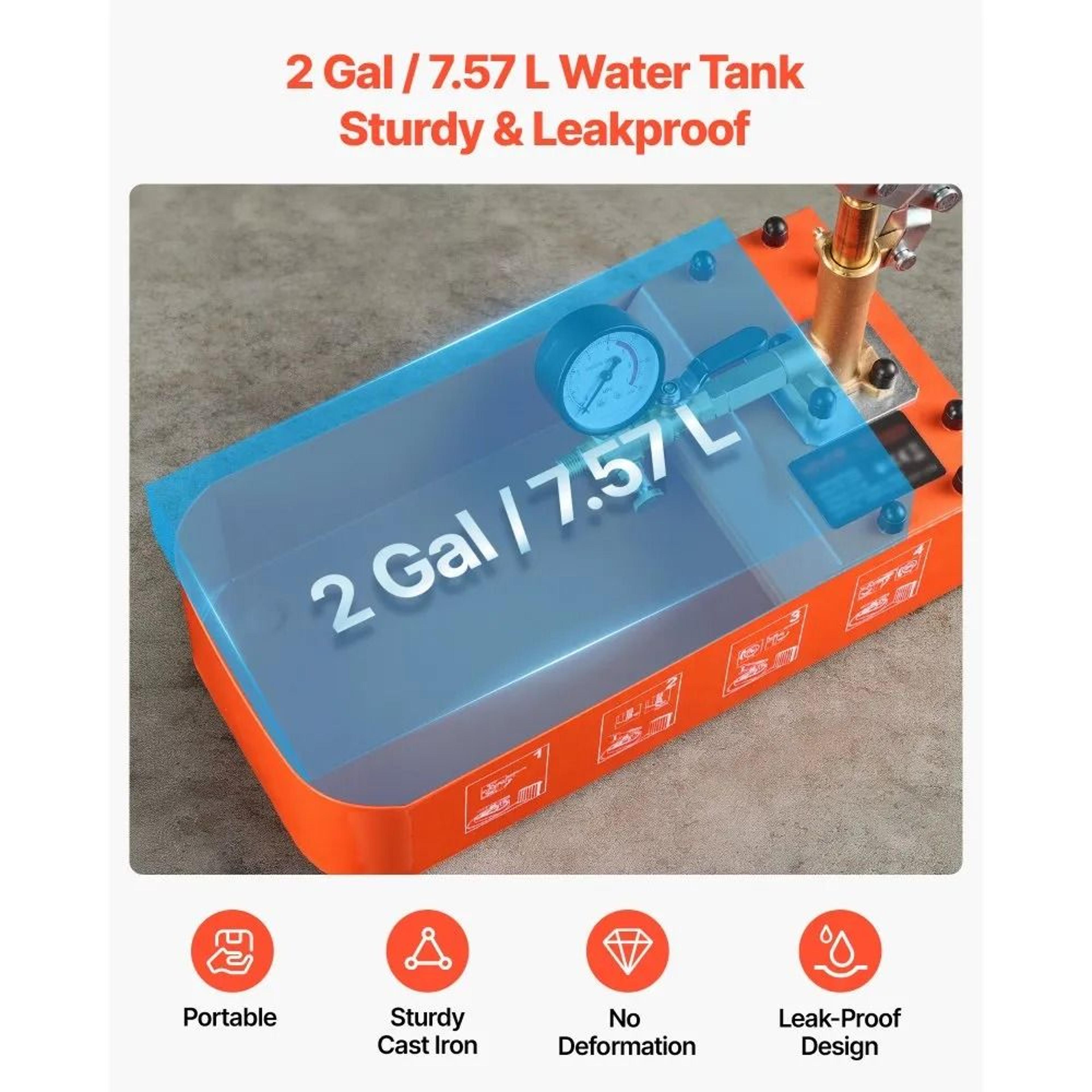 Hydrostatic Test Pump 2 Gallon Manual Water Pressure Tester 050 Bar Pipeline Leak Tester 5