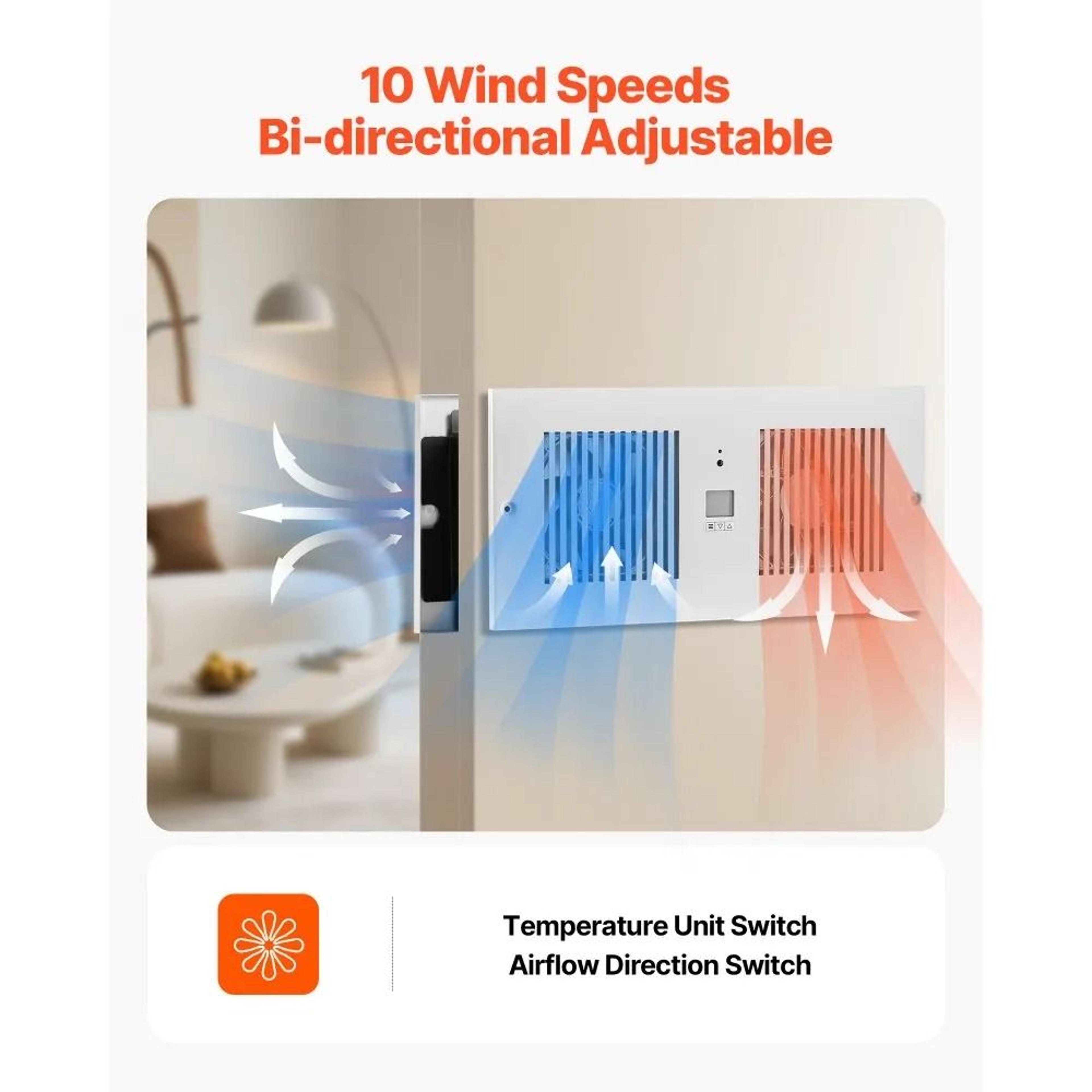 300 CFM Room To Room Fan With Remote Control And 10 Speed Through Wall Fan Ventilation 4