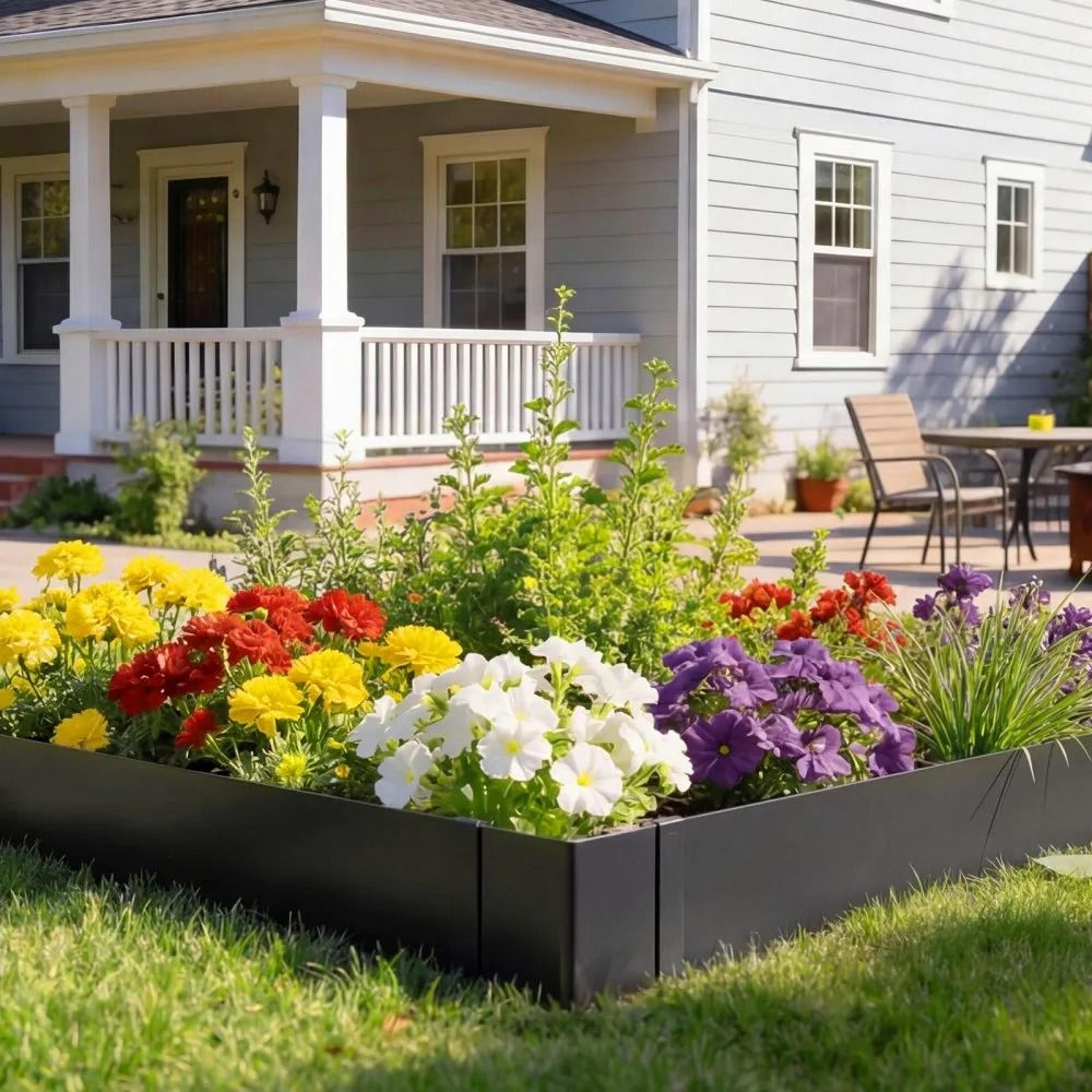 Galvanized Steel Landscape Edging 6 Pack Flexible Metal Garden Border 40 X 10 Inch 6