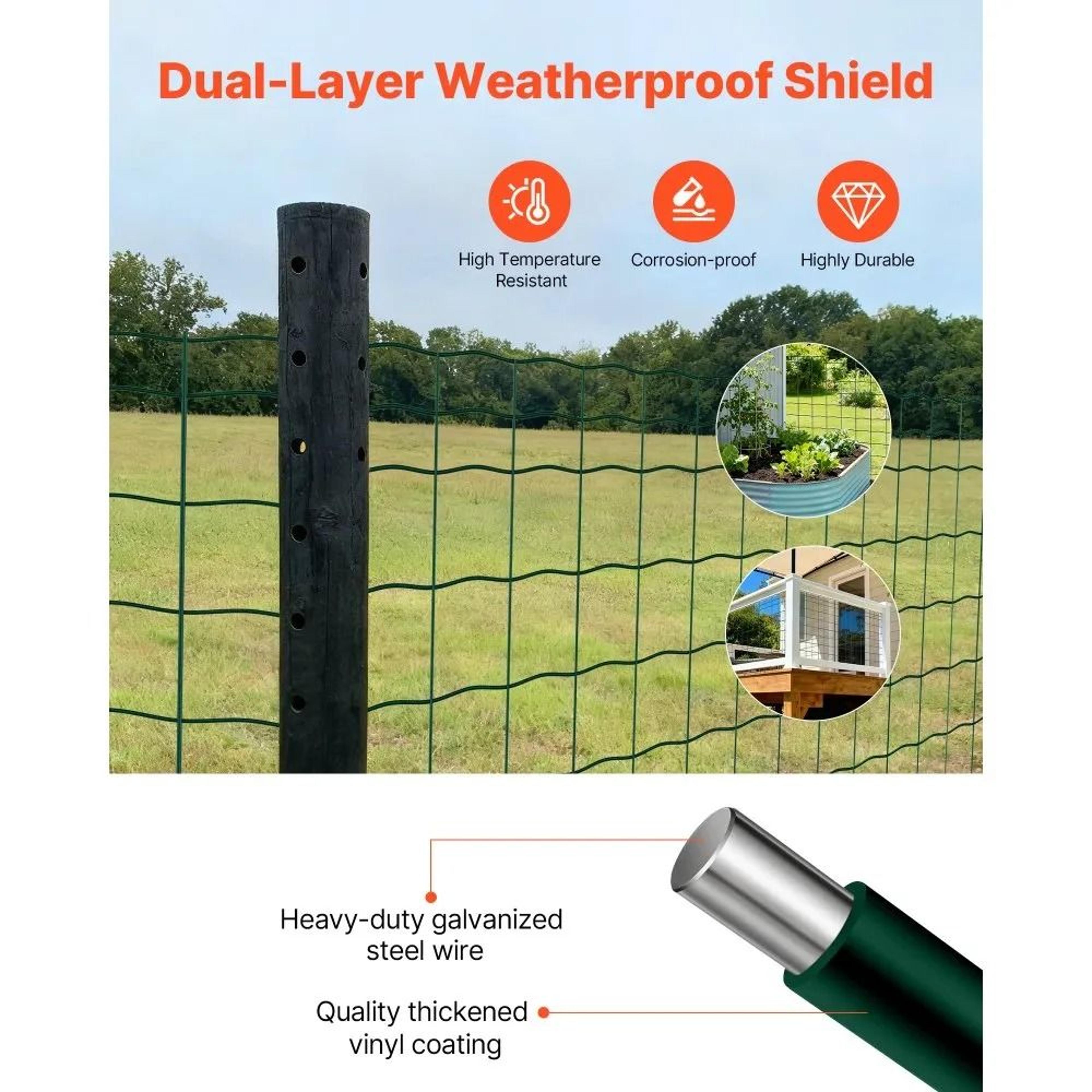 Heavy Duty Farm Fence 39 In X 656 Ft Vinyl Coated Welded Wire Fence For Livestock And Gardens 5