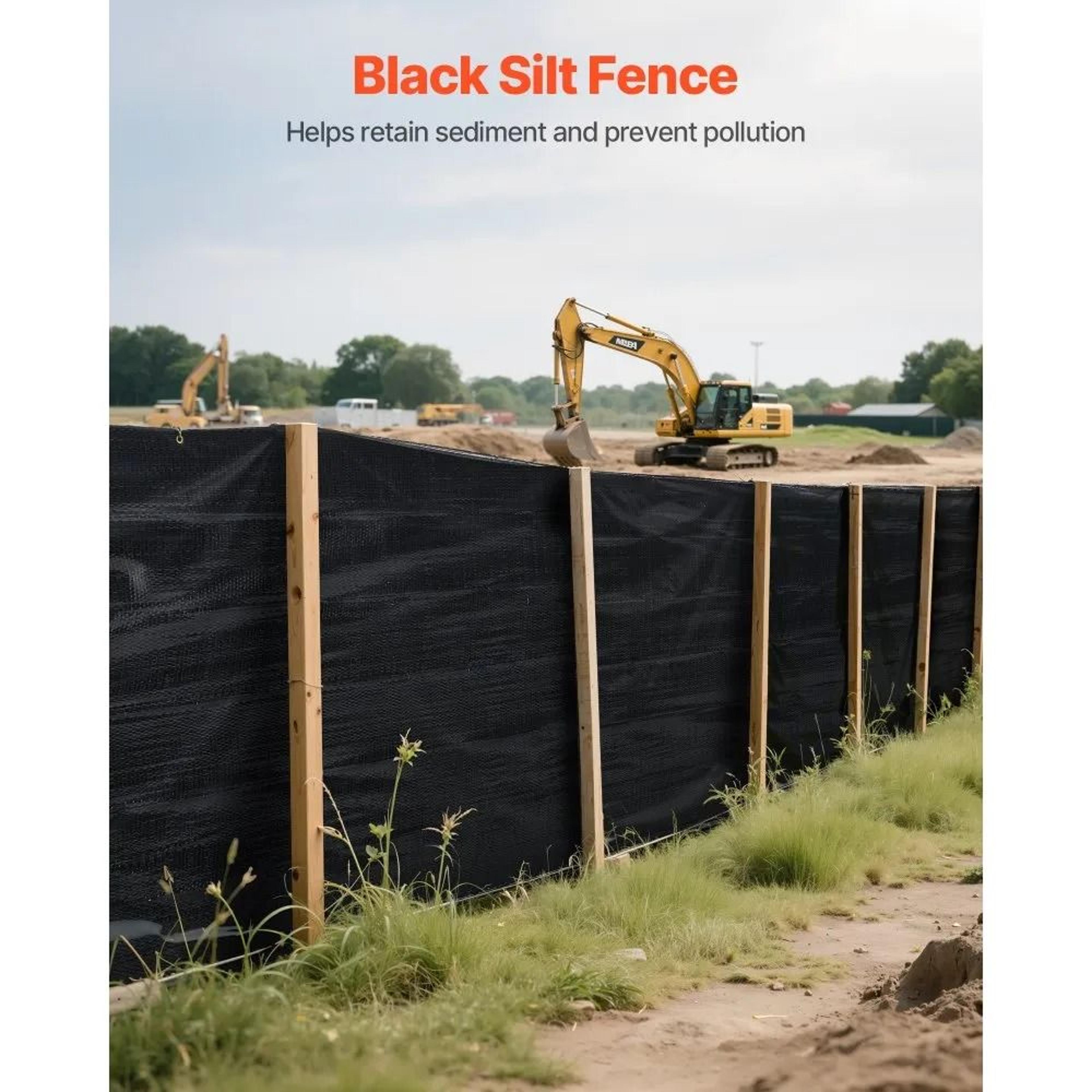 3 X 500 Ft Silt Fence Fabric Heavy Duty Erosion Control Fence For Sediment Retention 1
