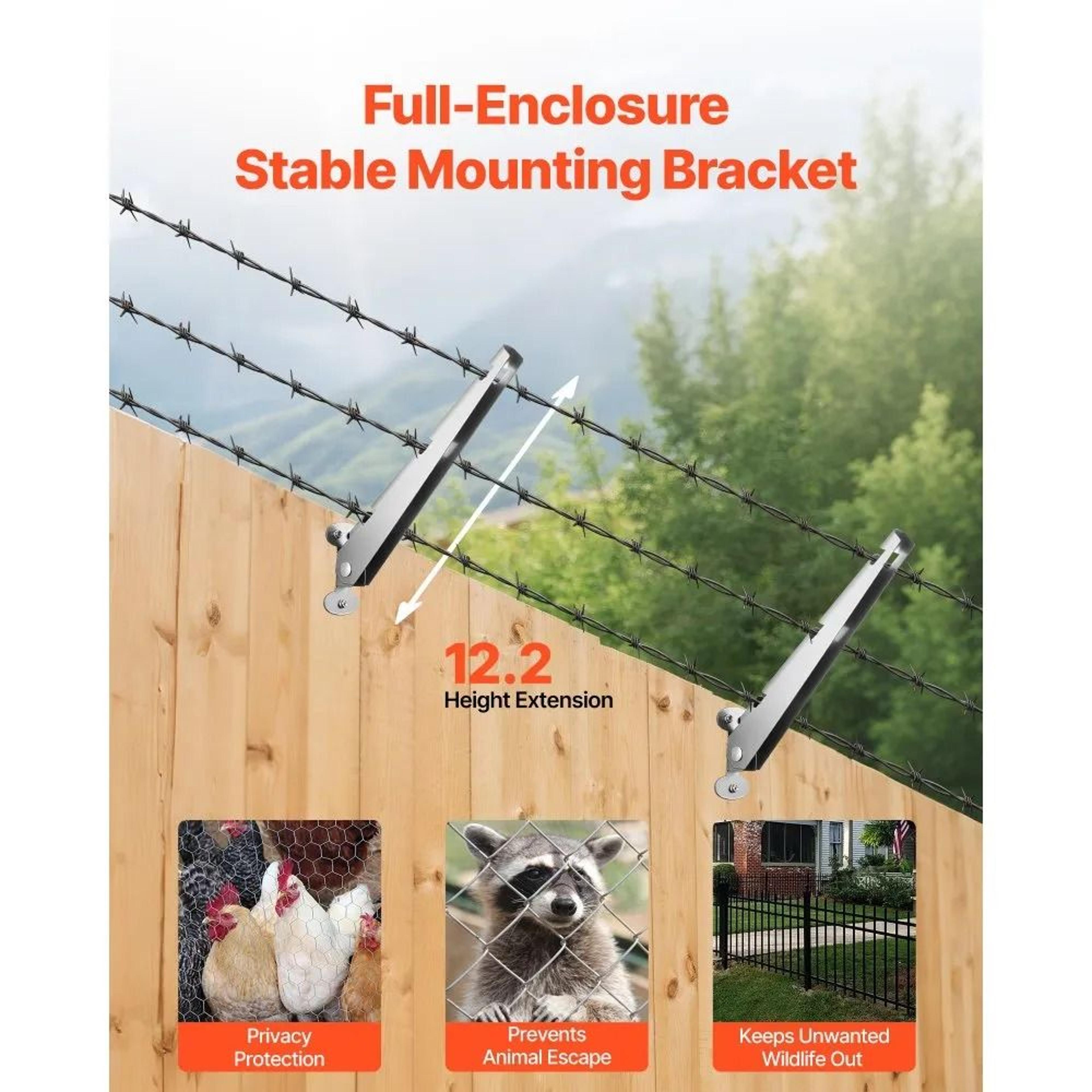 122 Inch Fence Post Extender 10 Pack Adjustable Barbed Wire Arms For Privacy And Pet Security 2