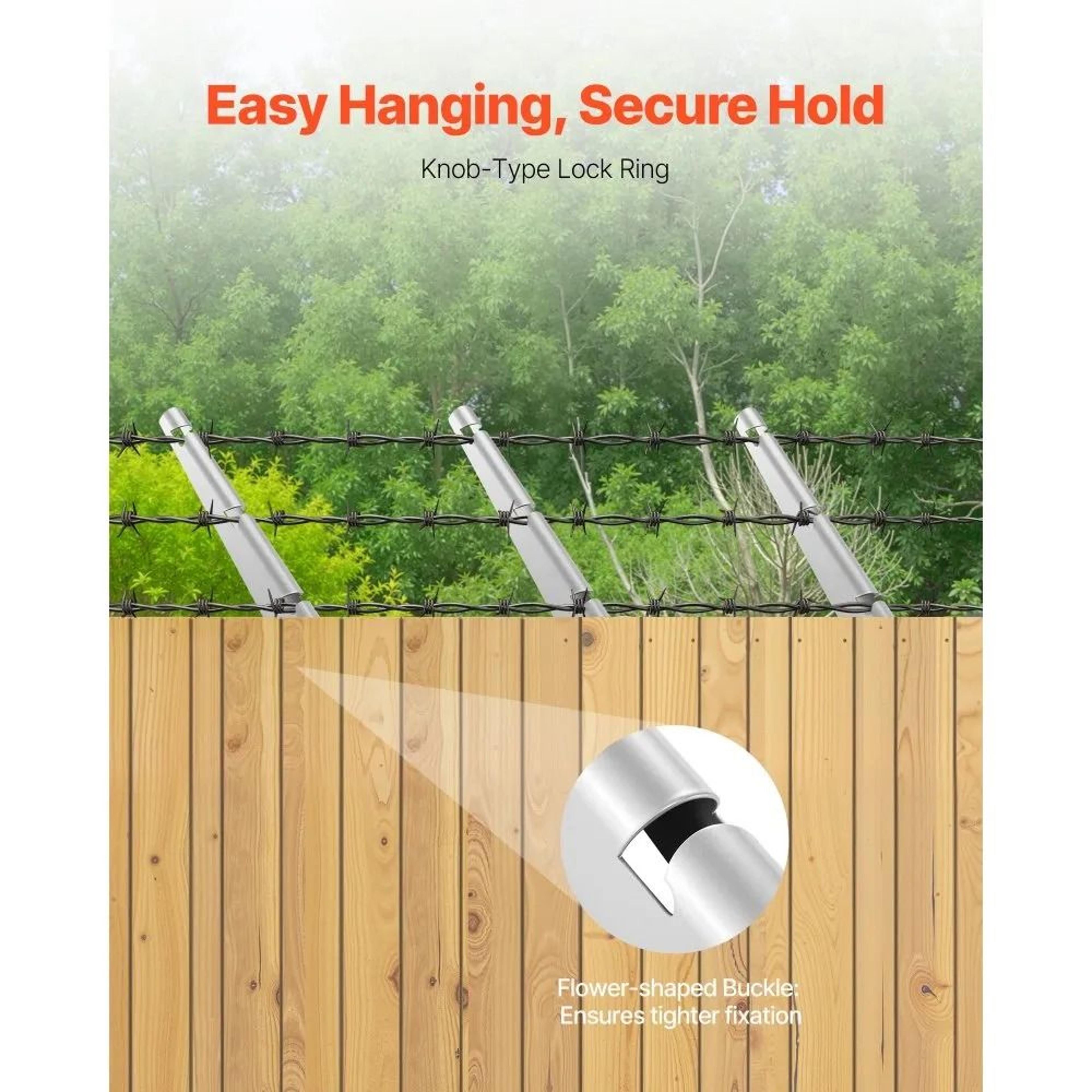 122 Inch Fence Post Extender 10 Pack Adjustable Barbed Wire Arms For Privacy And Pet Security 3