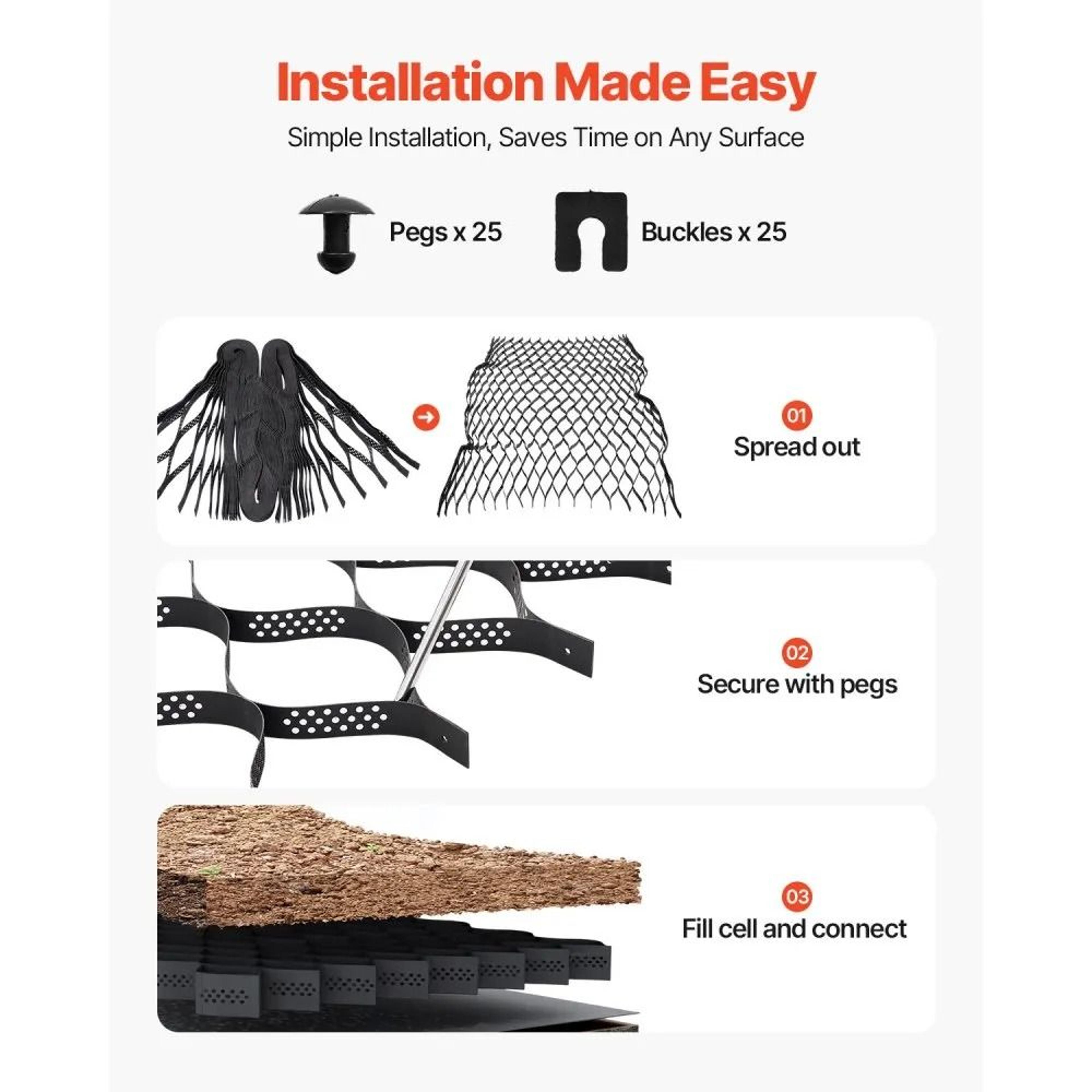 Heavy Duty Gravel Grid 2 Inch HDPE Driveway Stabilization Grid 164 X 65 FT 5