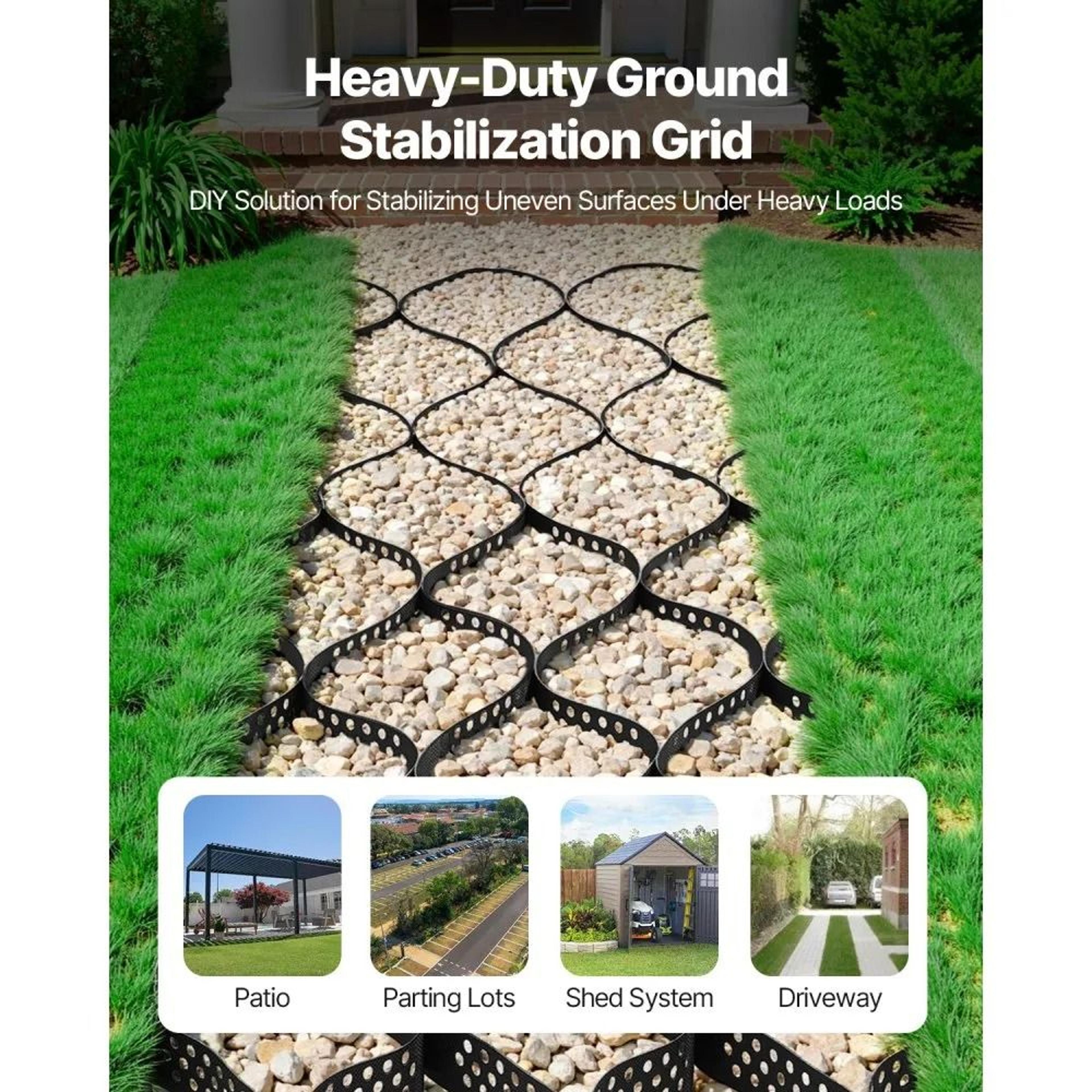 Heavy Duty Gravel Grid 2 Inch HDPE Driveway Stabilization Grid 164 X 65 FT 1