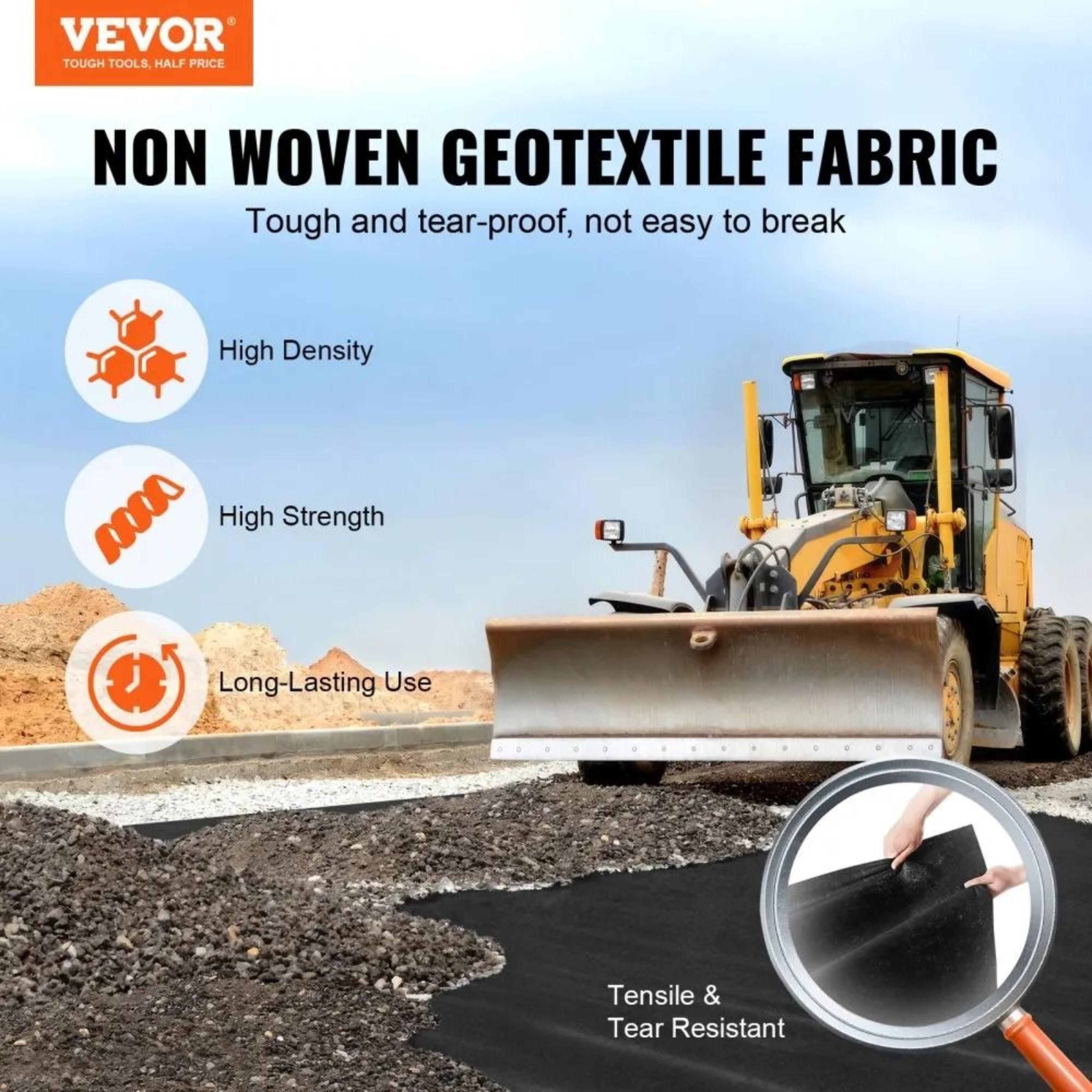 8 Oz Non Woven Geotextile Fabric 10 X 100 Ft Heavy Duty Driveway And Drainage Underlayment 1
