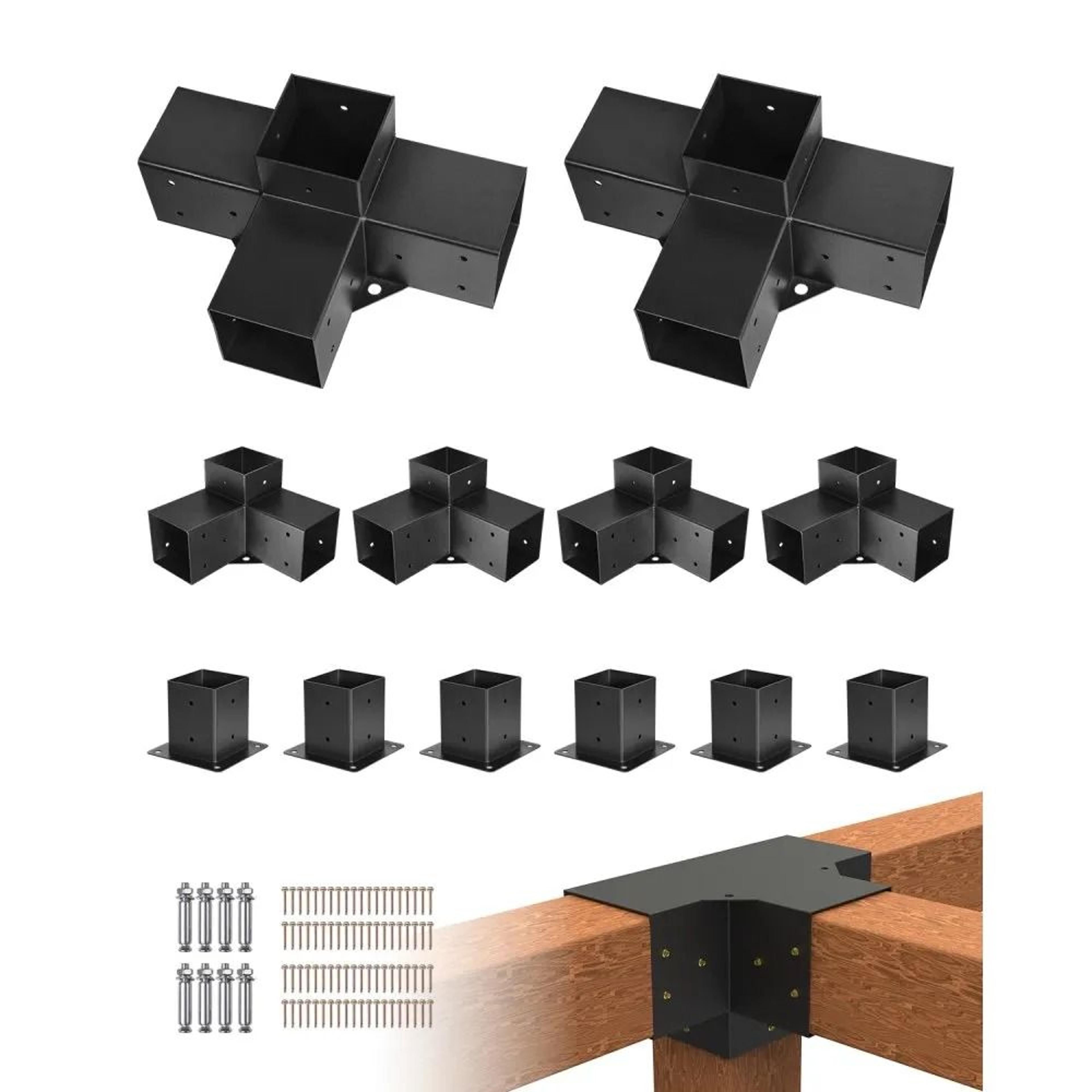 4x4 pergola bracket kit for 3.5x3.5 wood posts heavy duty outdoor hardware