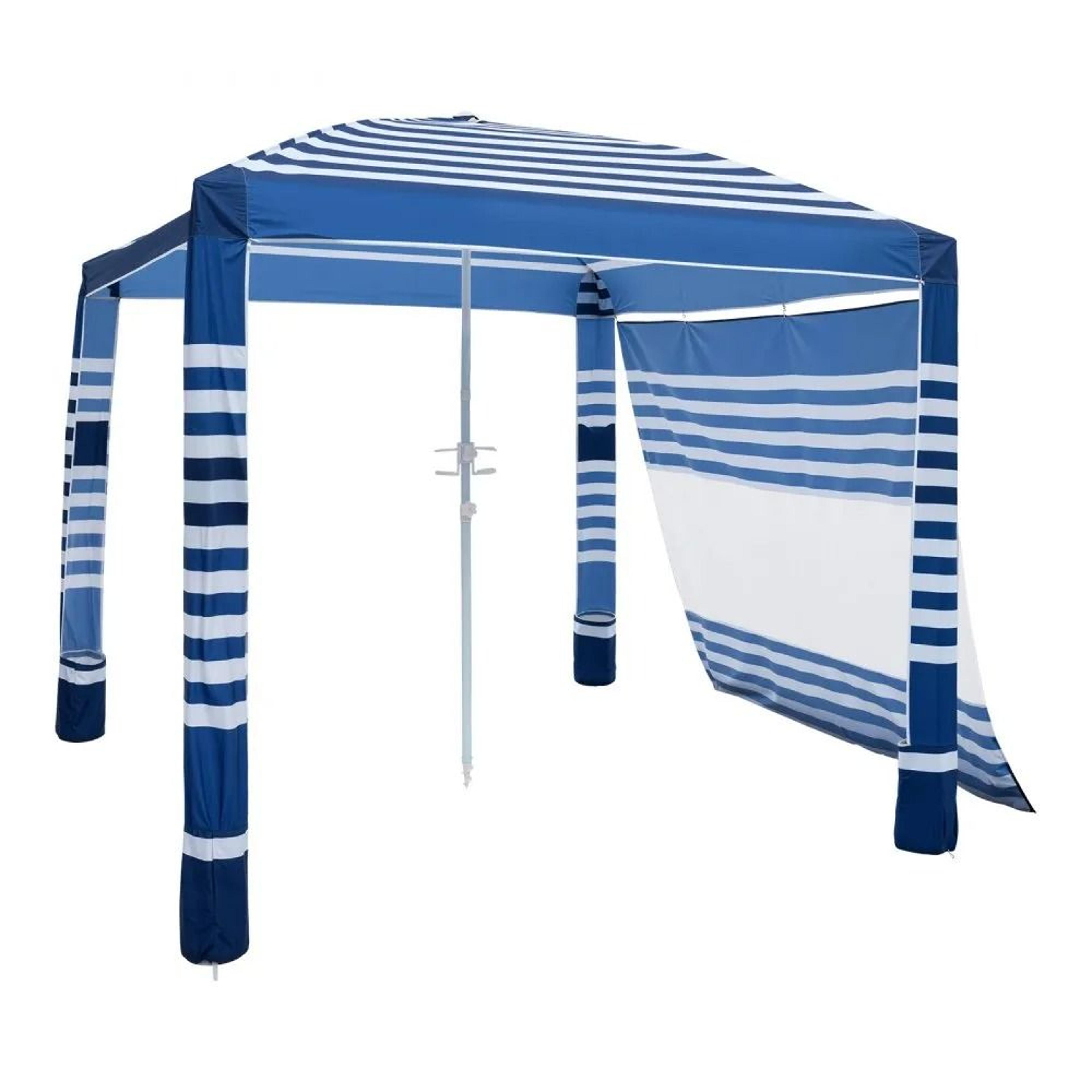 8x8 ft beach cabana with upf 50+ beach canopy side wall and portable sun shelter