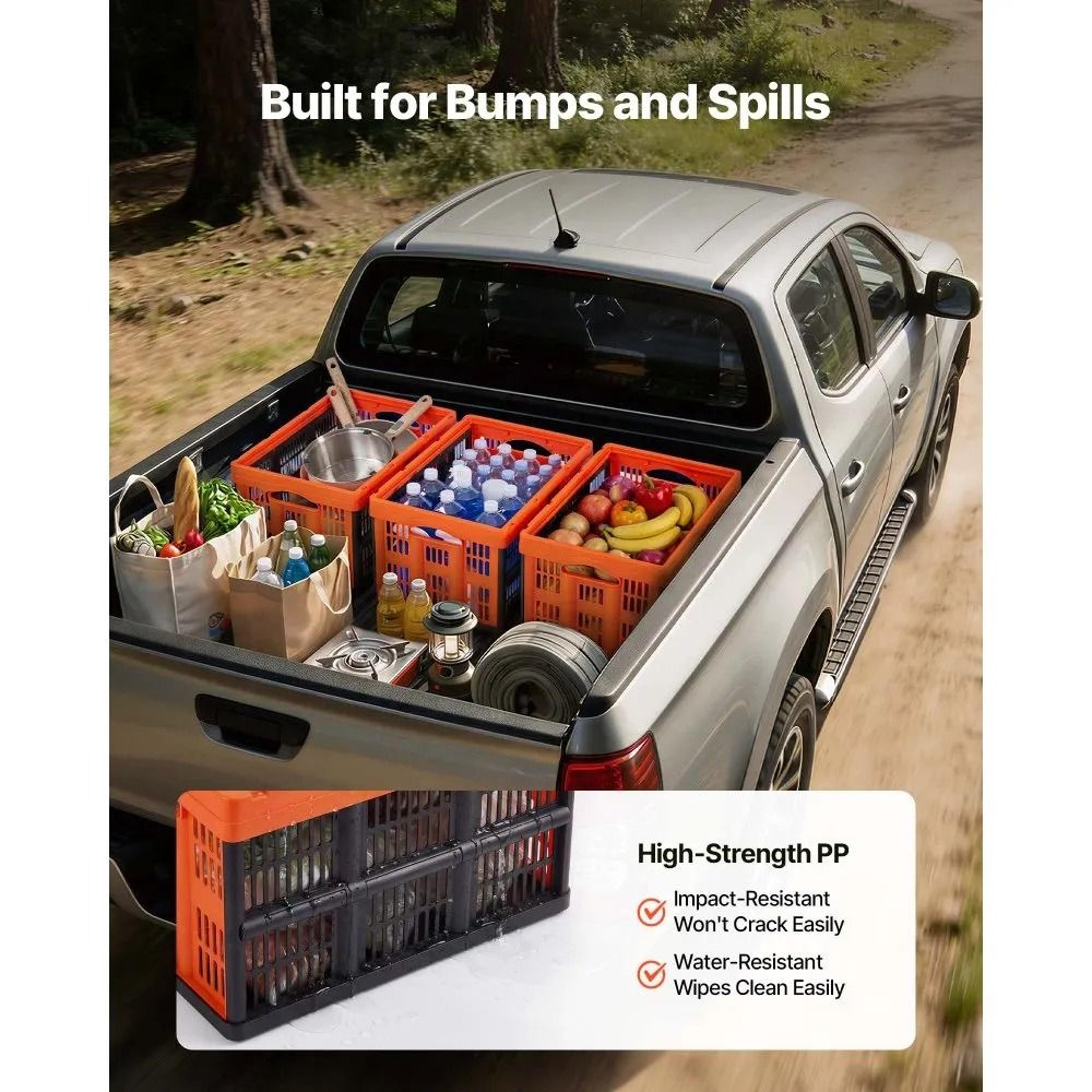 45L Collapsible Storage Bins 6 Pack Stackable Folding Storage Crates With Handles 2