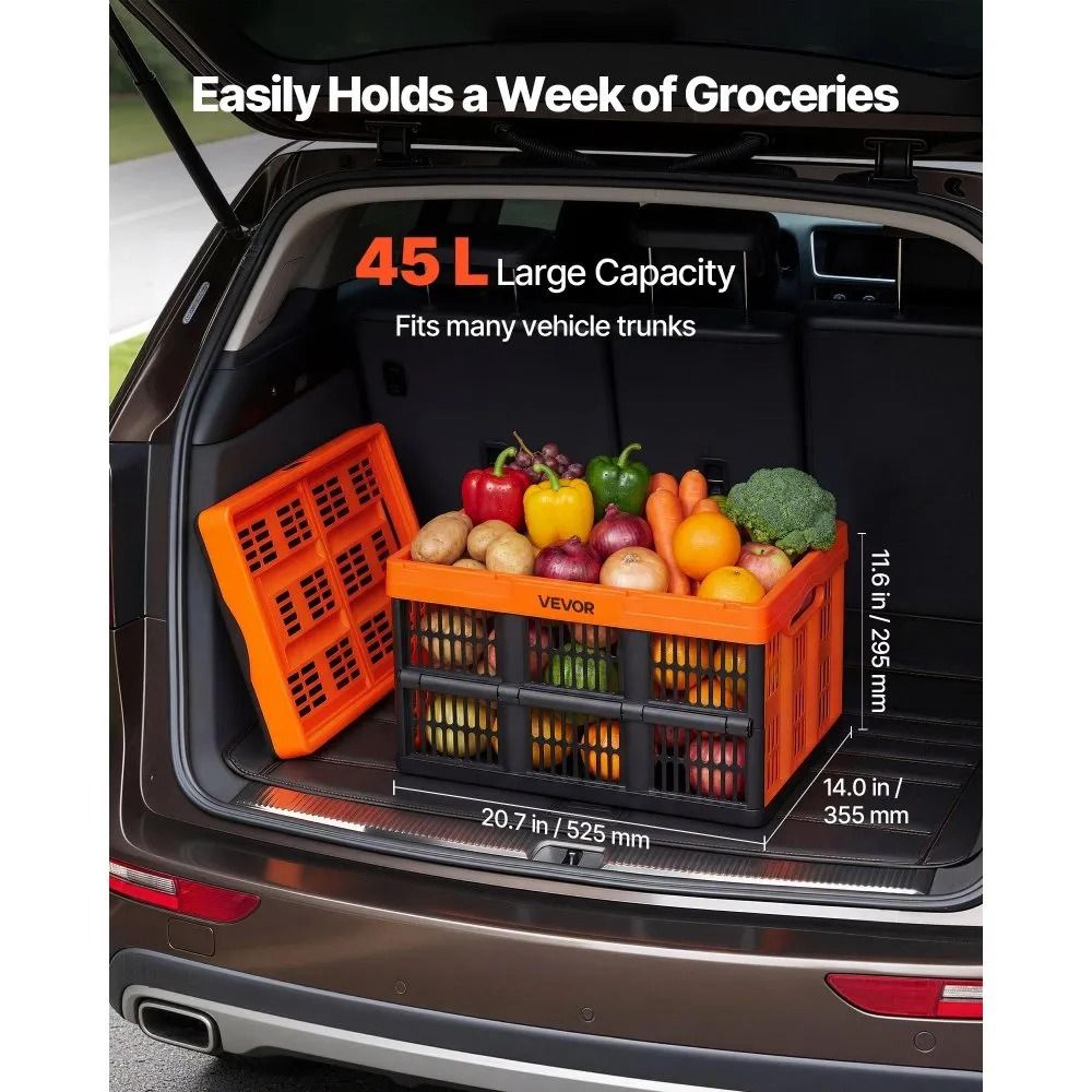 45L Collapsible Storage Bins 6 Pack Stackable Folding Storage Crates With Handles 1