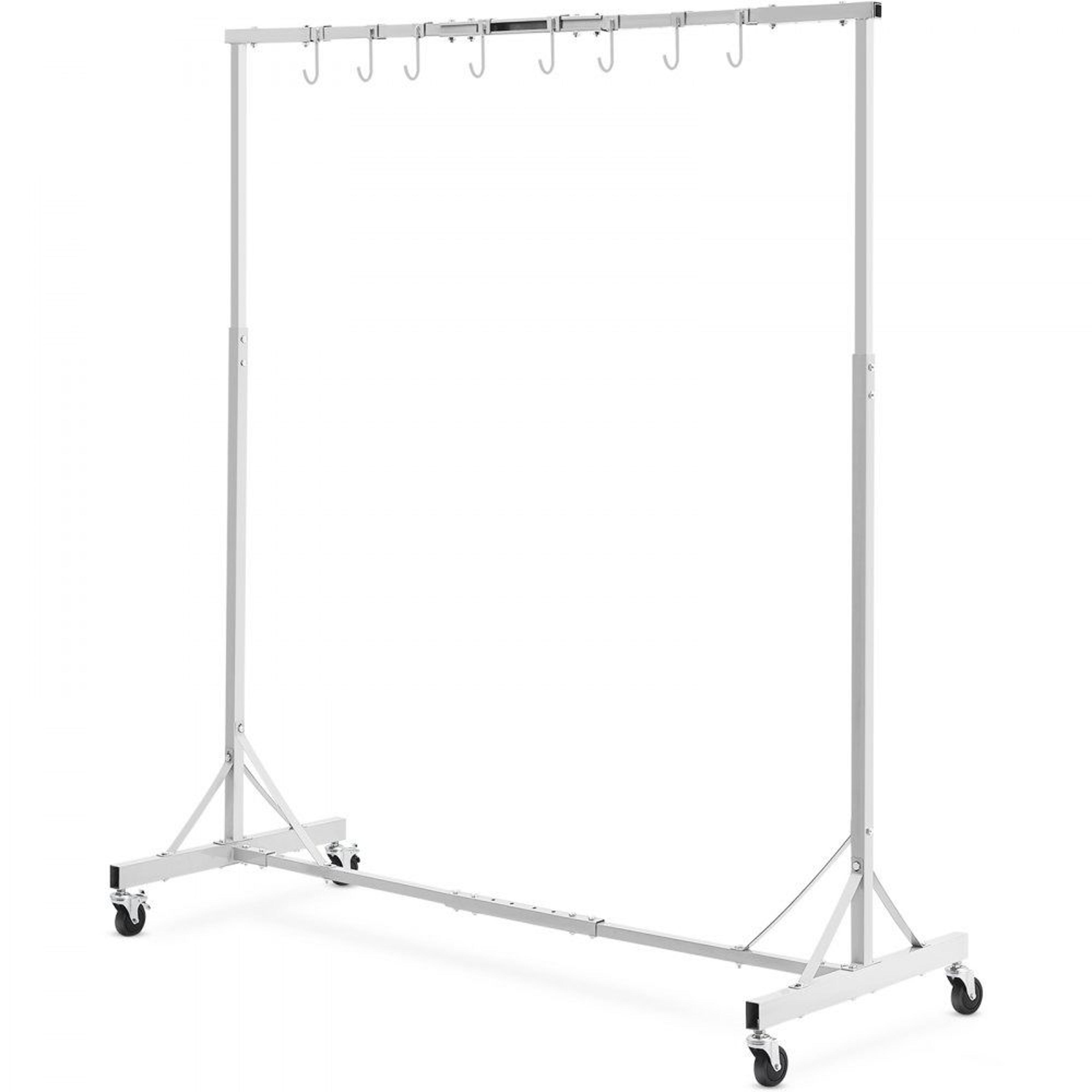adjustable automotive paint rack stand with 8 hooks and wheels