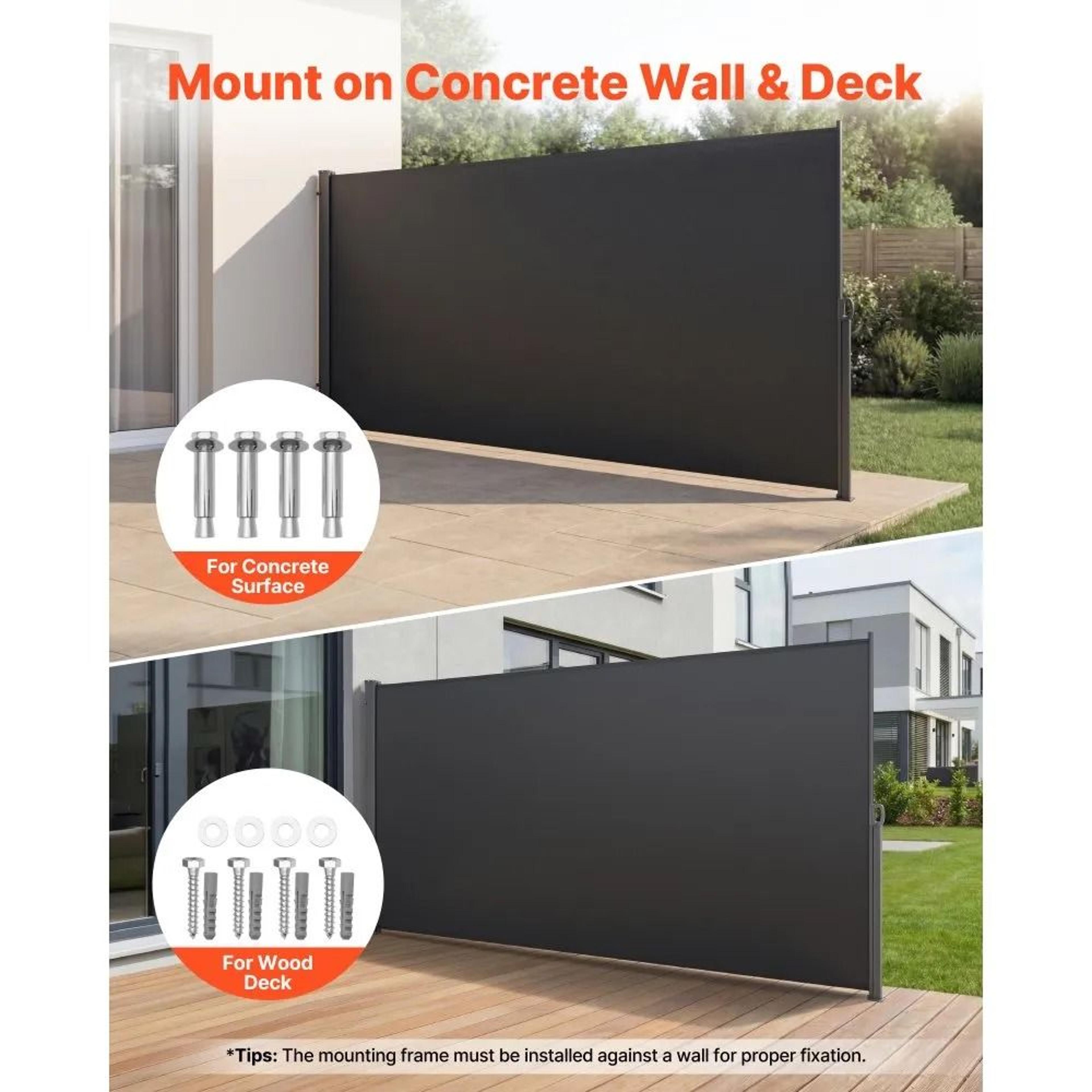 Retractable Side Awning 73 X 165 Outdoor Privacy Screen For Patio 3