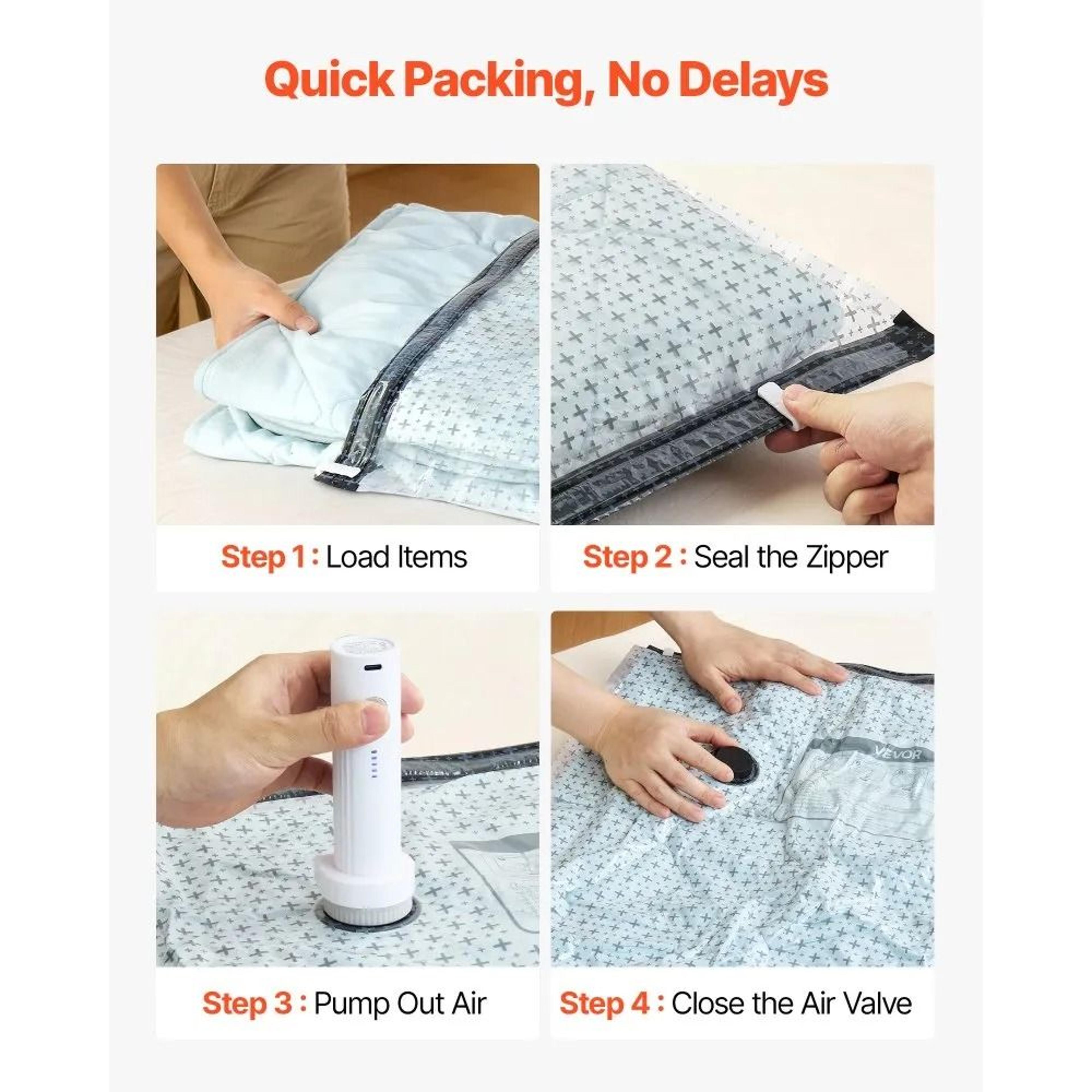 26 Pack Vacuum Storage Bags With Electric Pump For Travel And Clothes 5