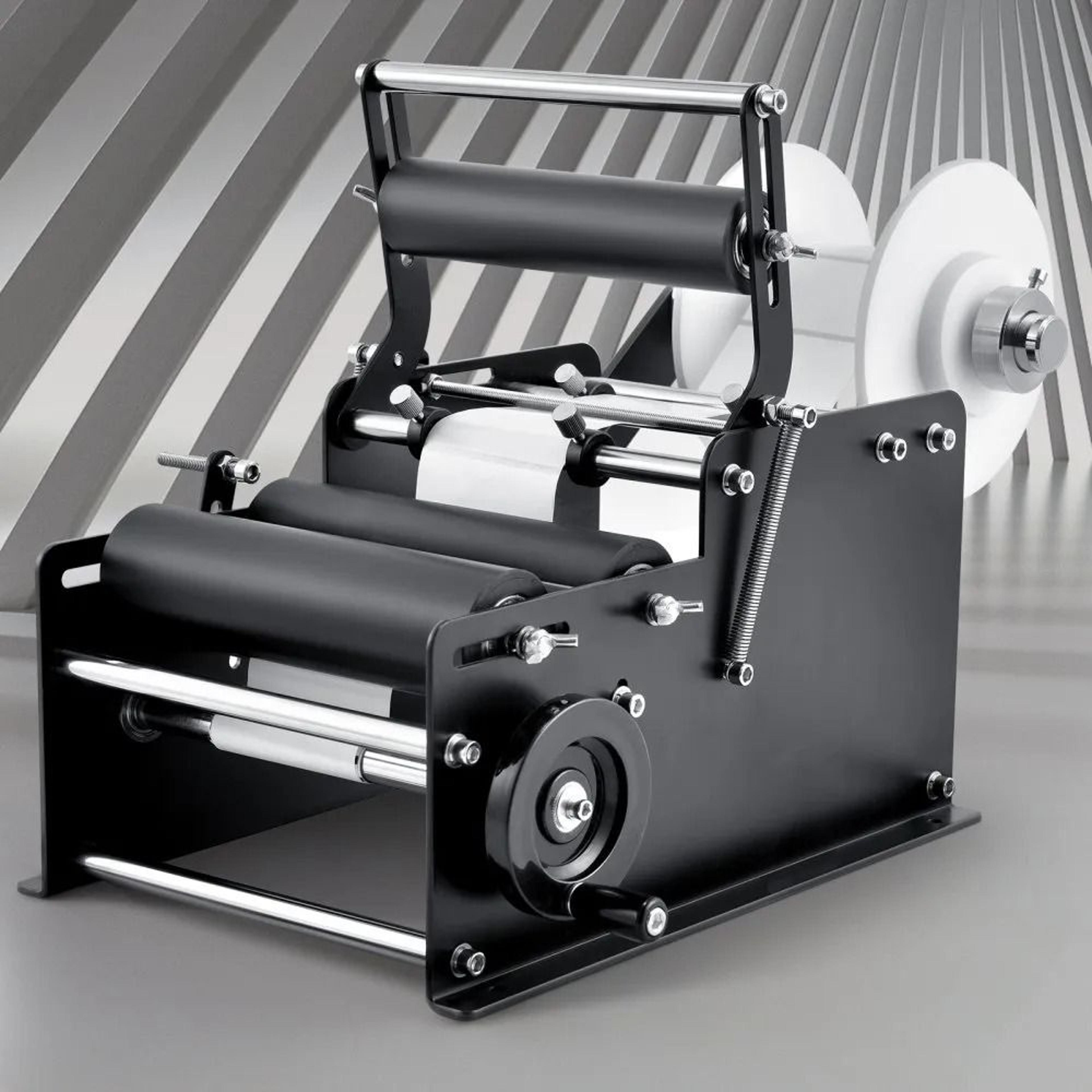 Manual Bottle Labeling Machine Round Bottle Label Applicator With Pressing Bar 6