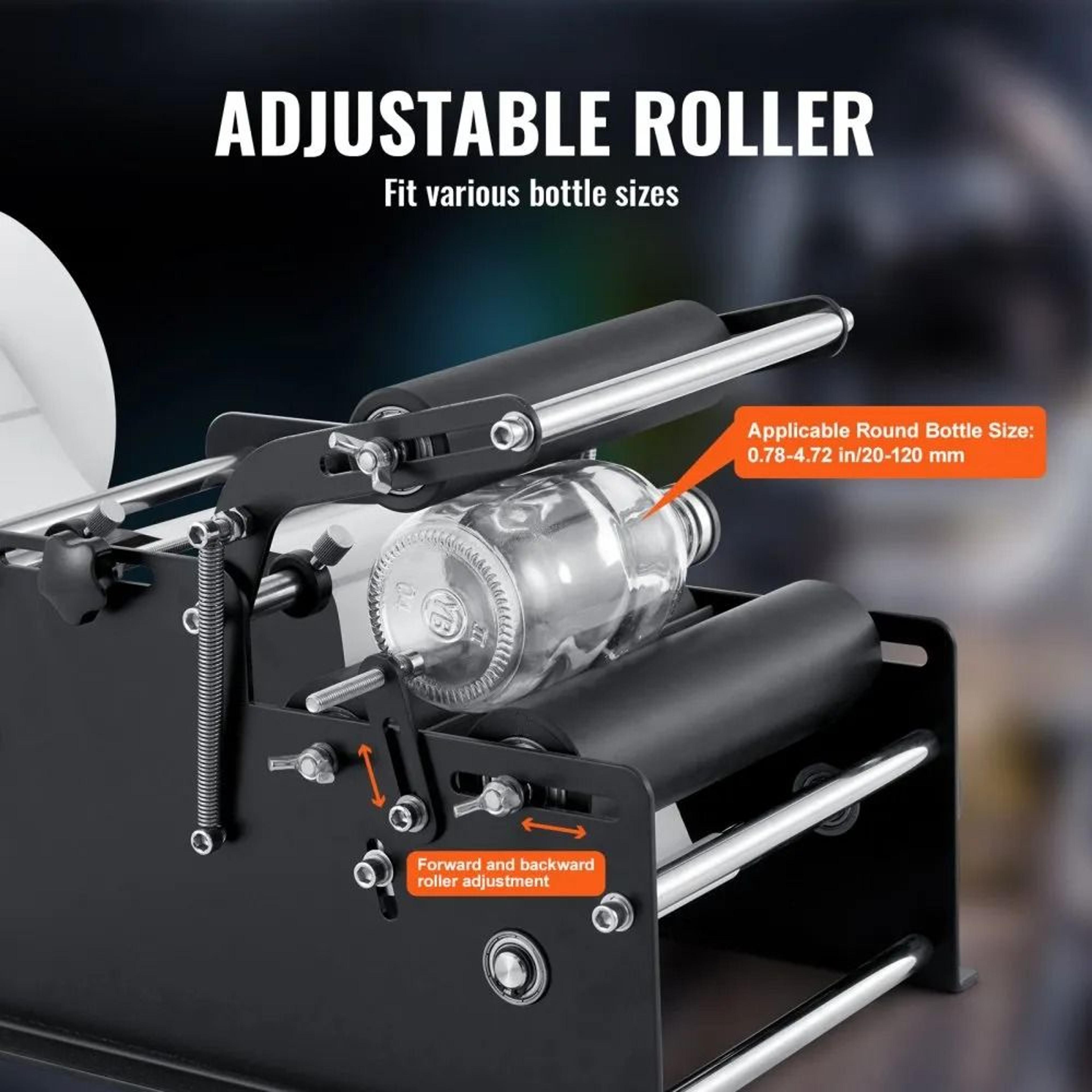 Manual Bottle Labeling Machine Round Bottle Label Applicator With Pressing Bar 3