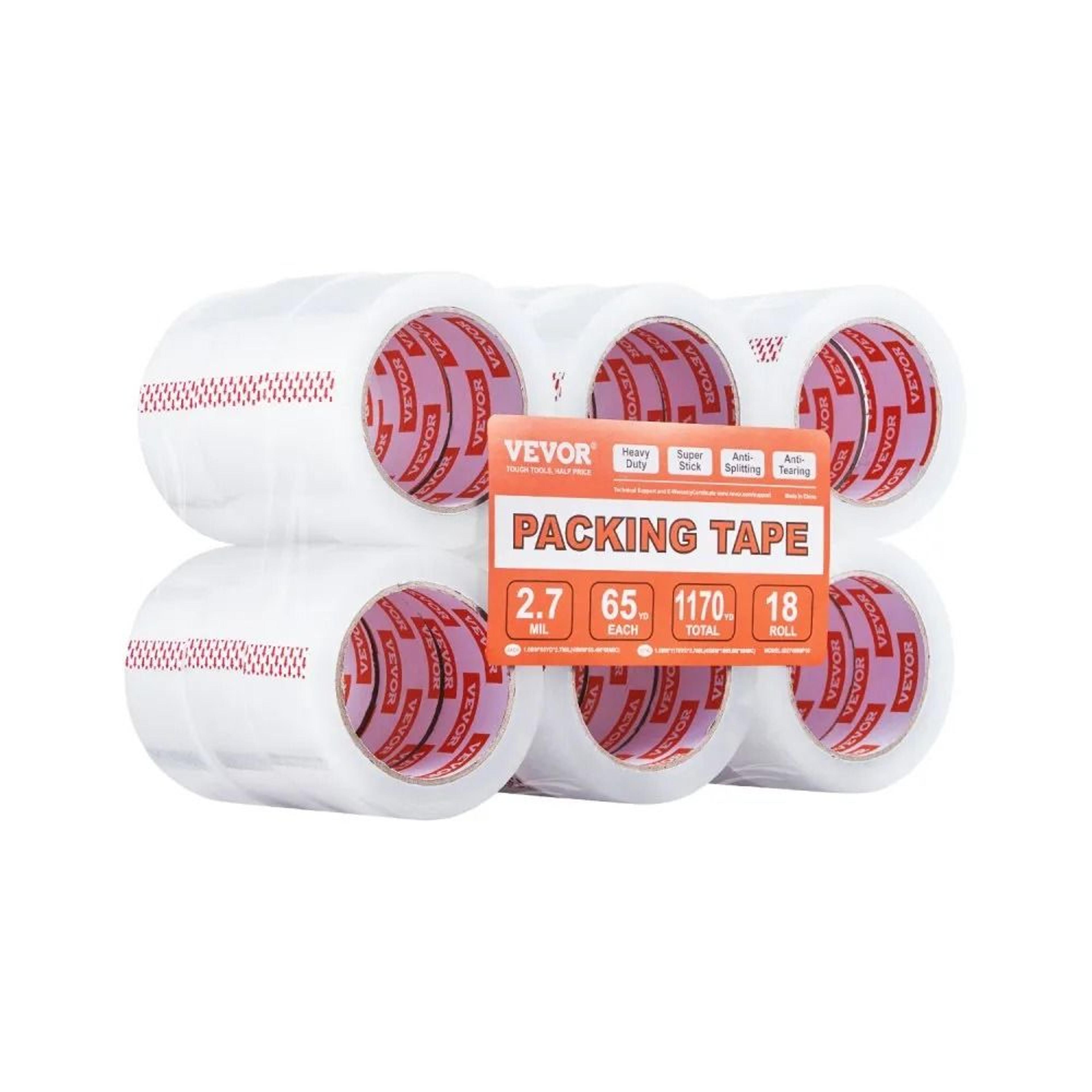 clear packing tape 18 rolls 65 yards heavy duty packaging tape