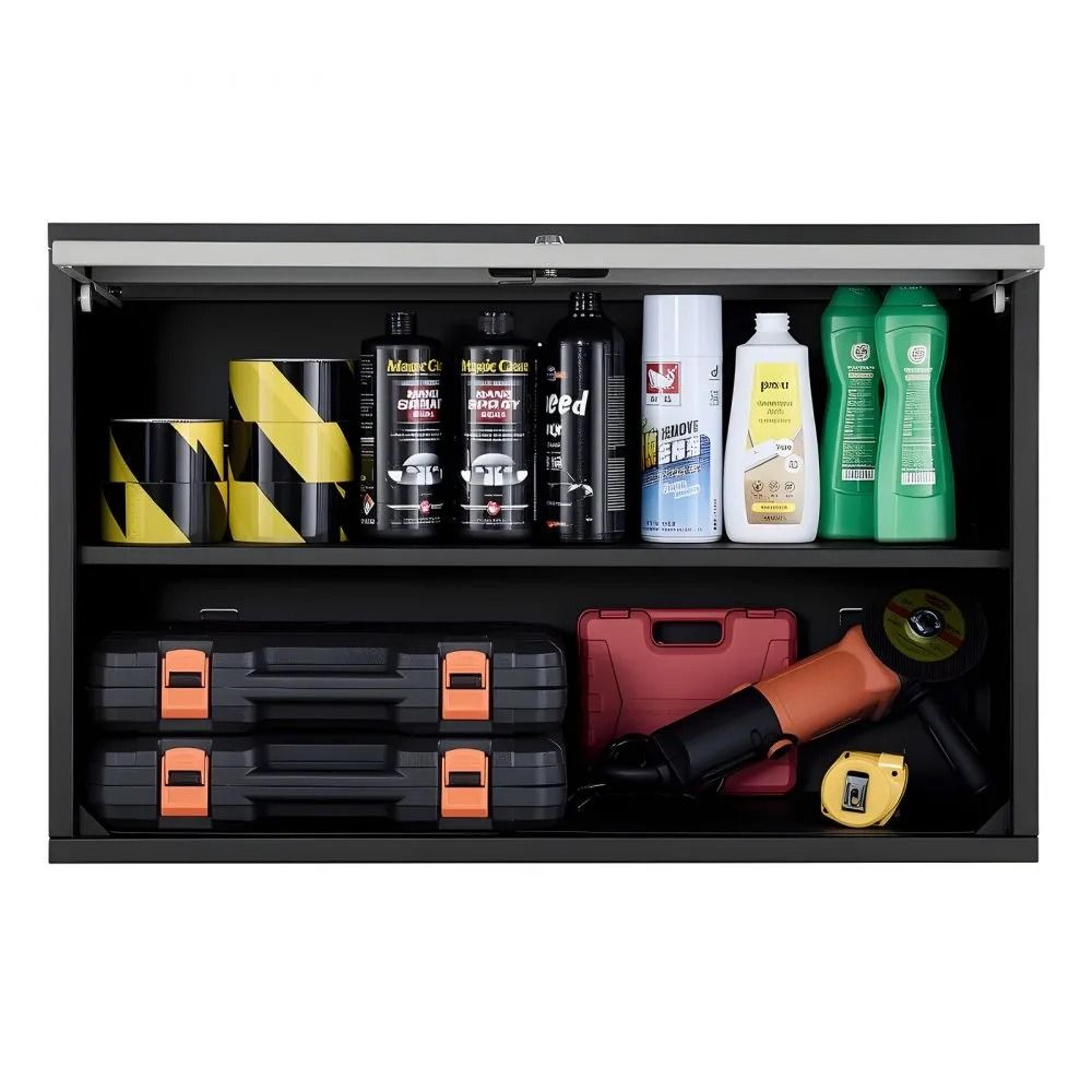 metal wall cabinet with flip door 240 lbs garage tool storage cabinet