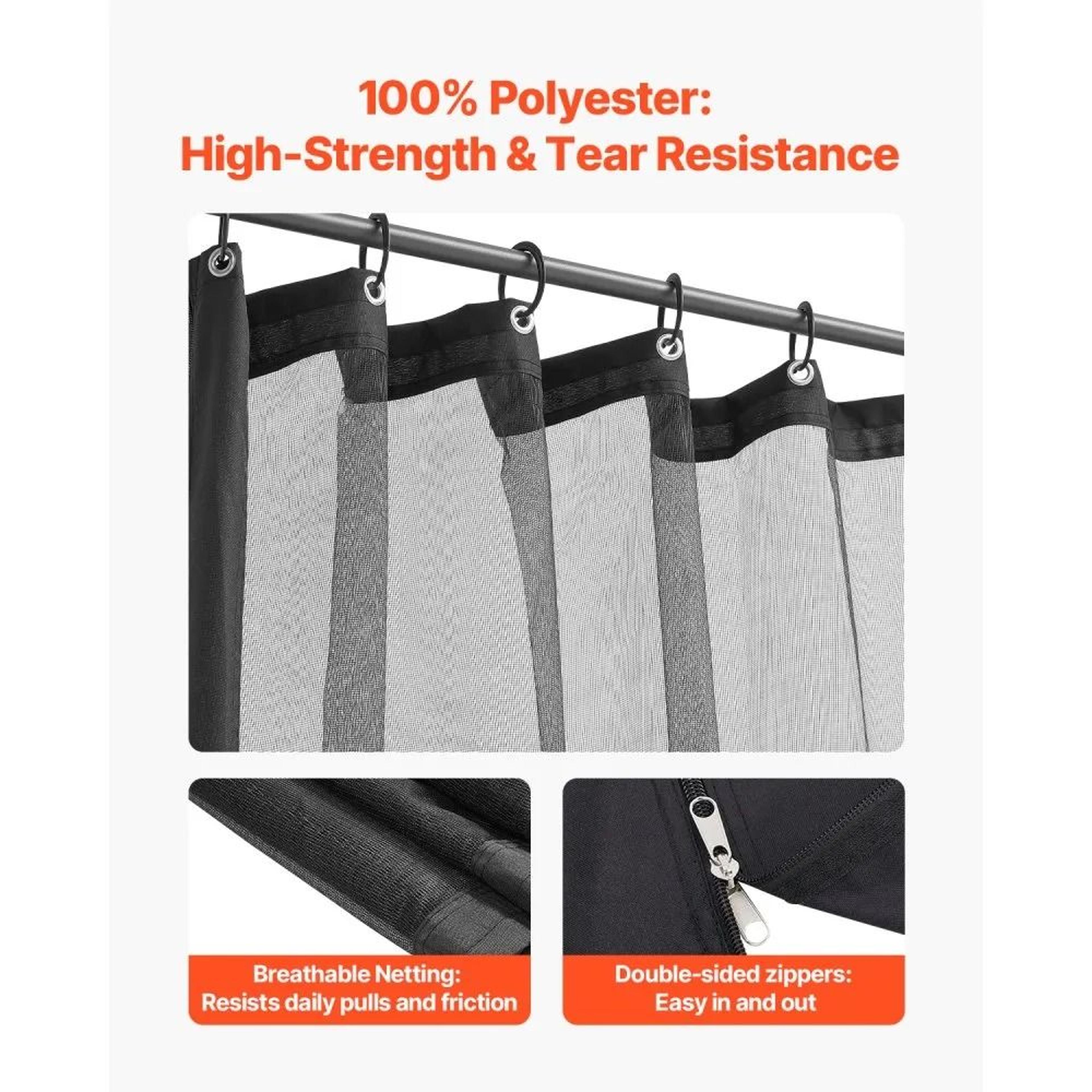 Gazebo Netting Replacement 10x13 FT Outdoor Mesh Screen With Double Zipper 5
