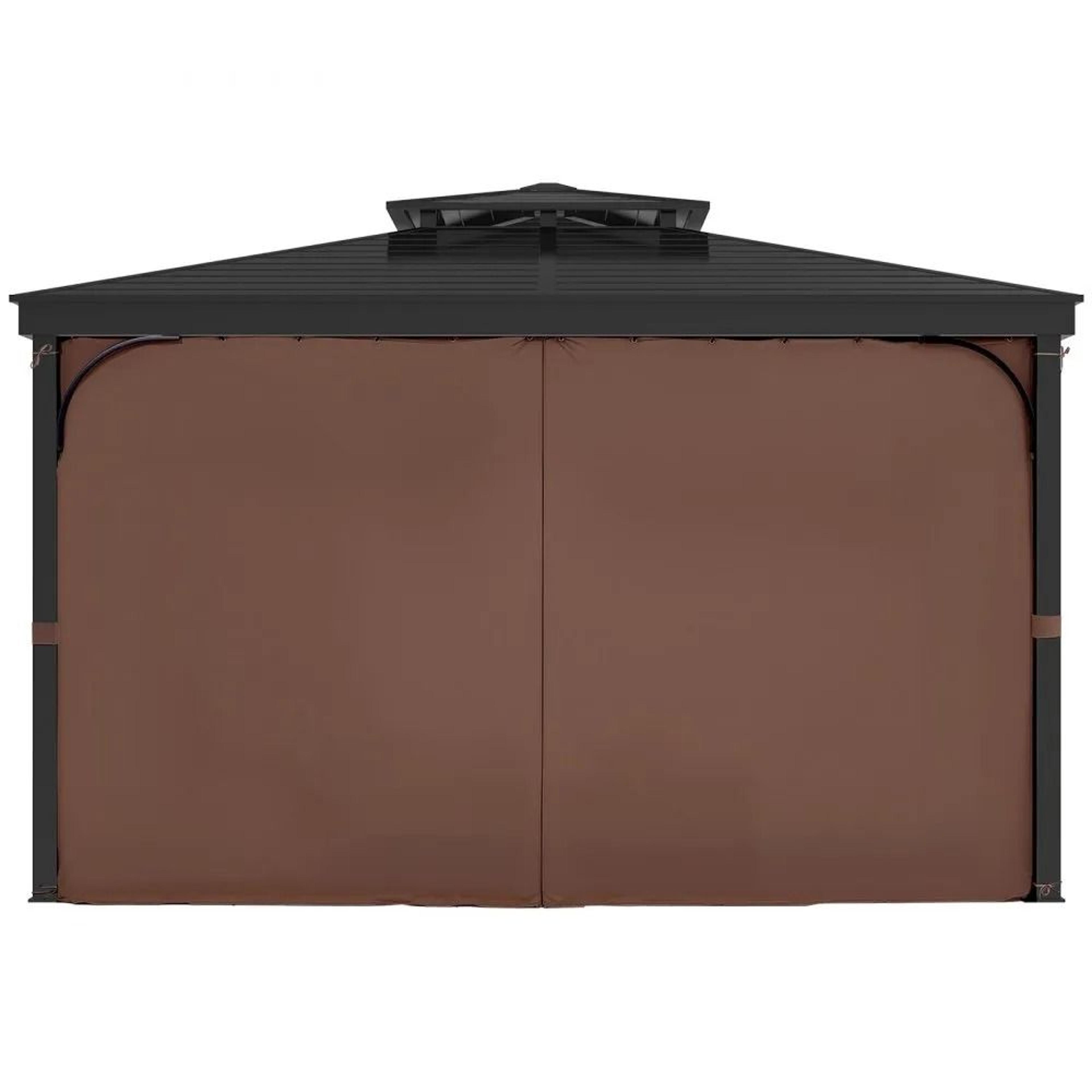 10x10 Gazebo Privacy Curtains Waterproof Outdoor Sidewalls With Zippers Coffee 7