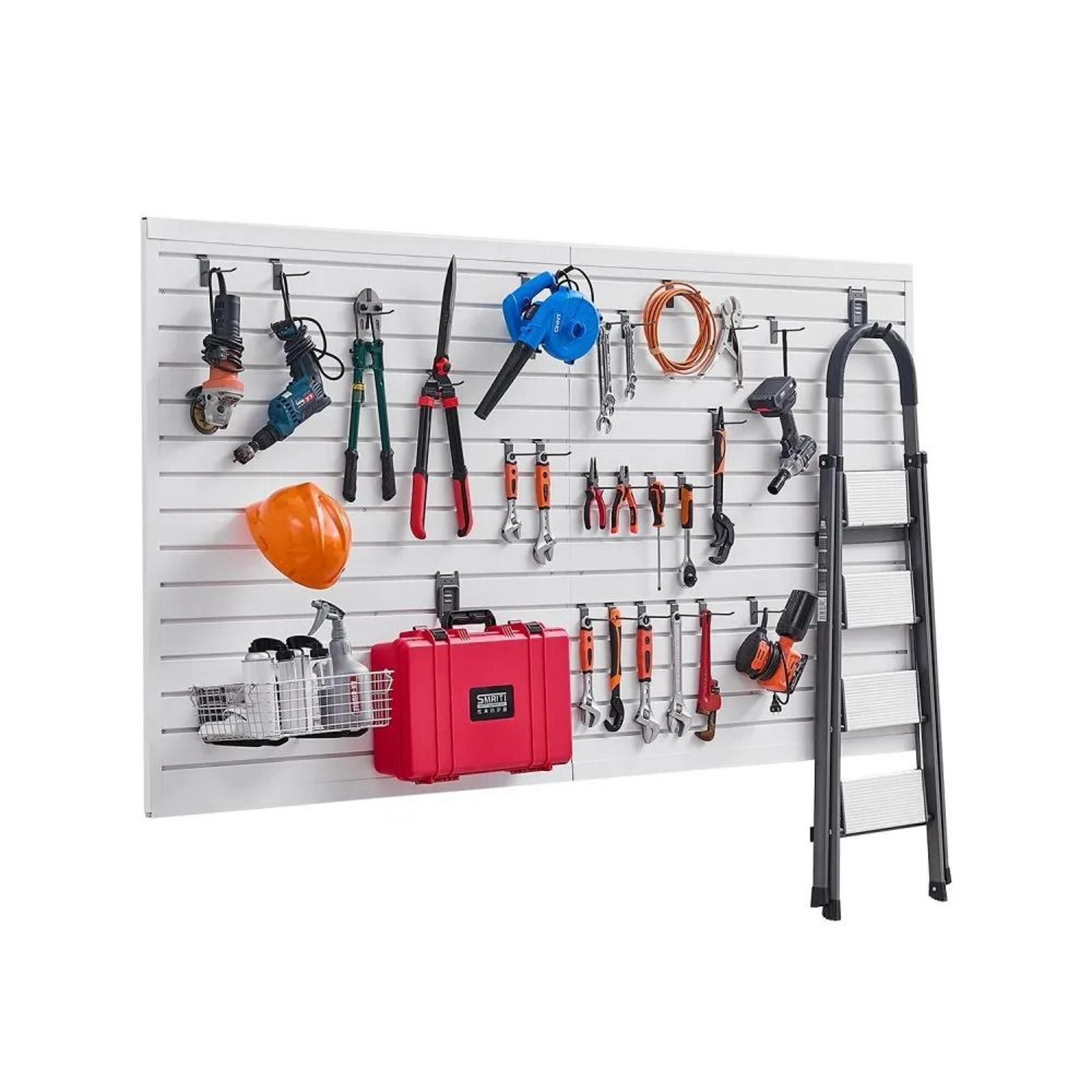 8x4 ft pvc garage slatwall panel with accessories adjustable storage wall system