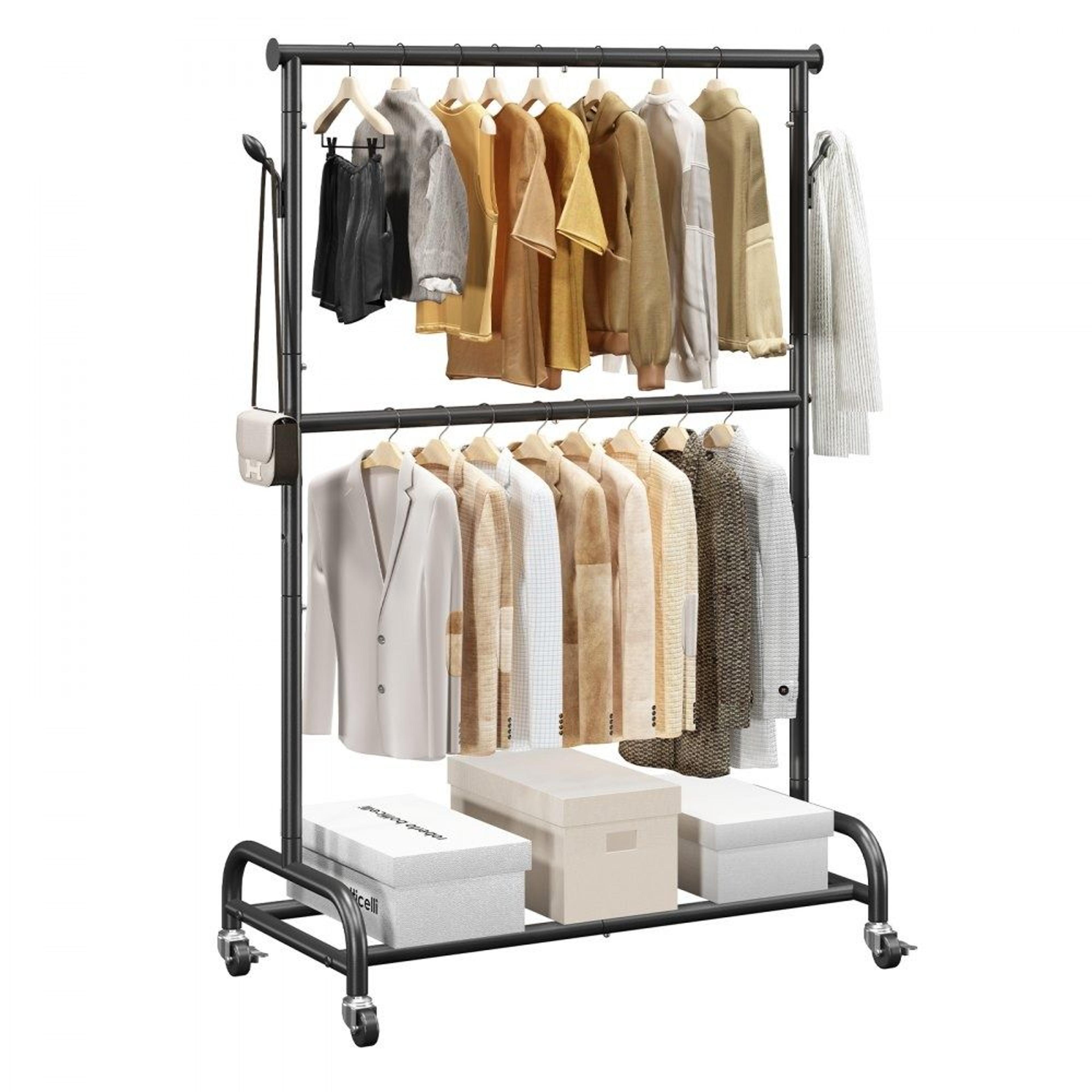 heavy duty garment rack with wheels adjustable clothes rack